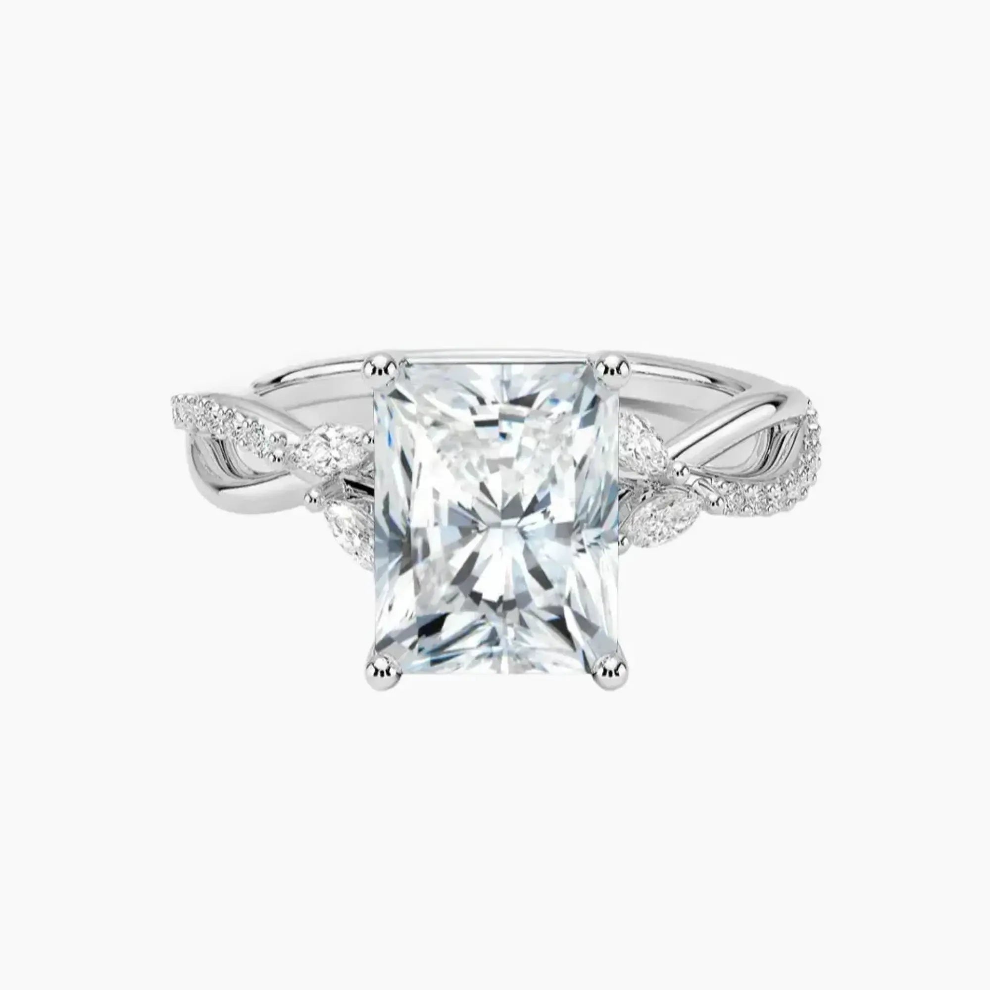 OBSER237 - Amara Adorned Radiant engagement ring setting view 1
