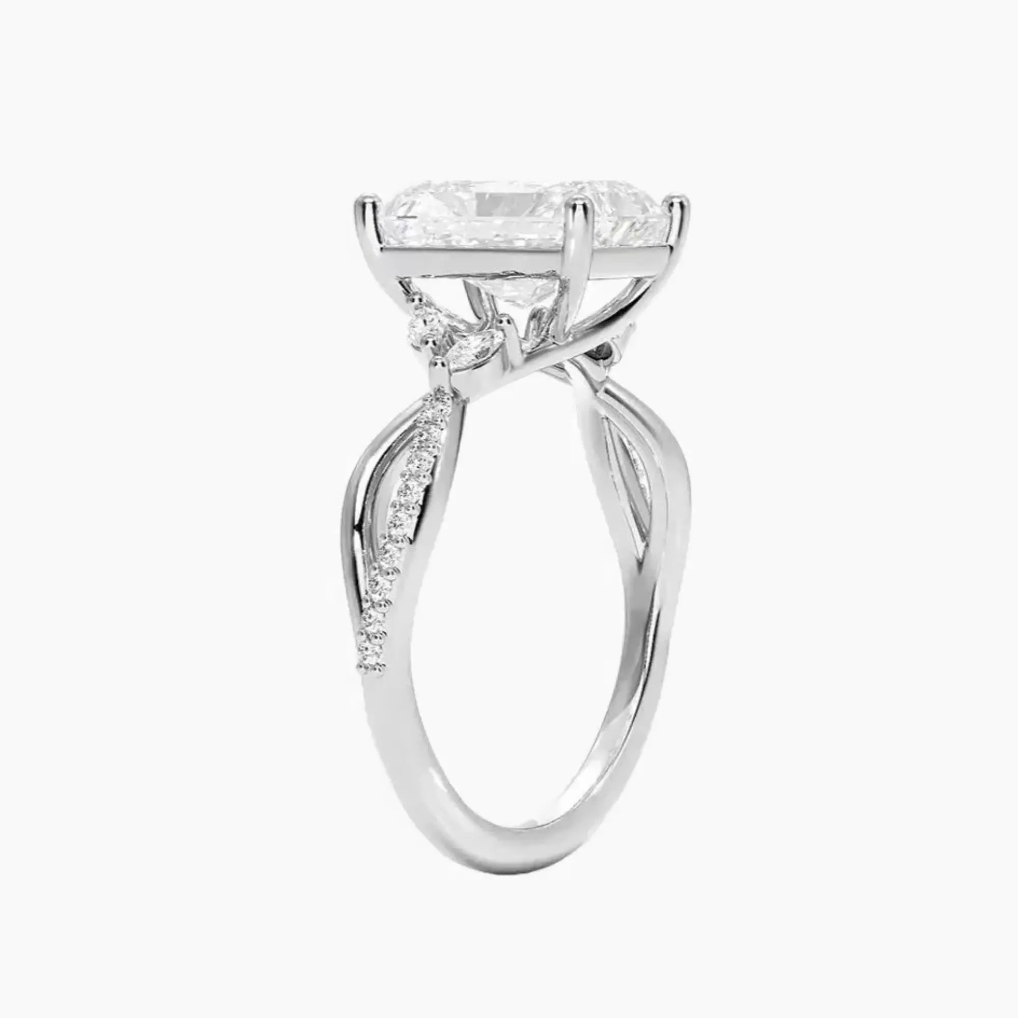 OBSER237 - Amara Adorned Radiant engagement ring setting view 2