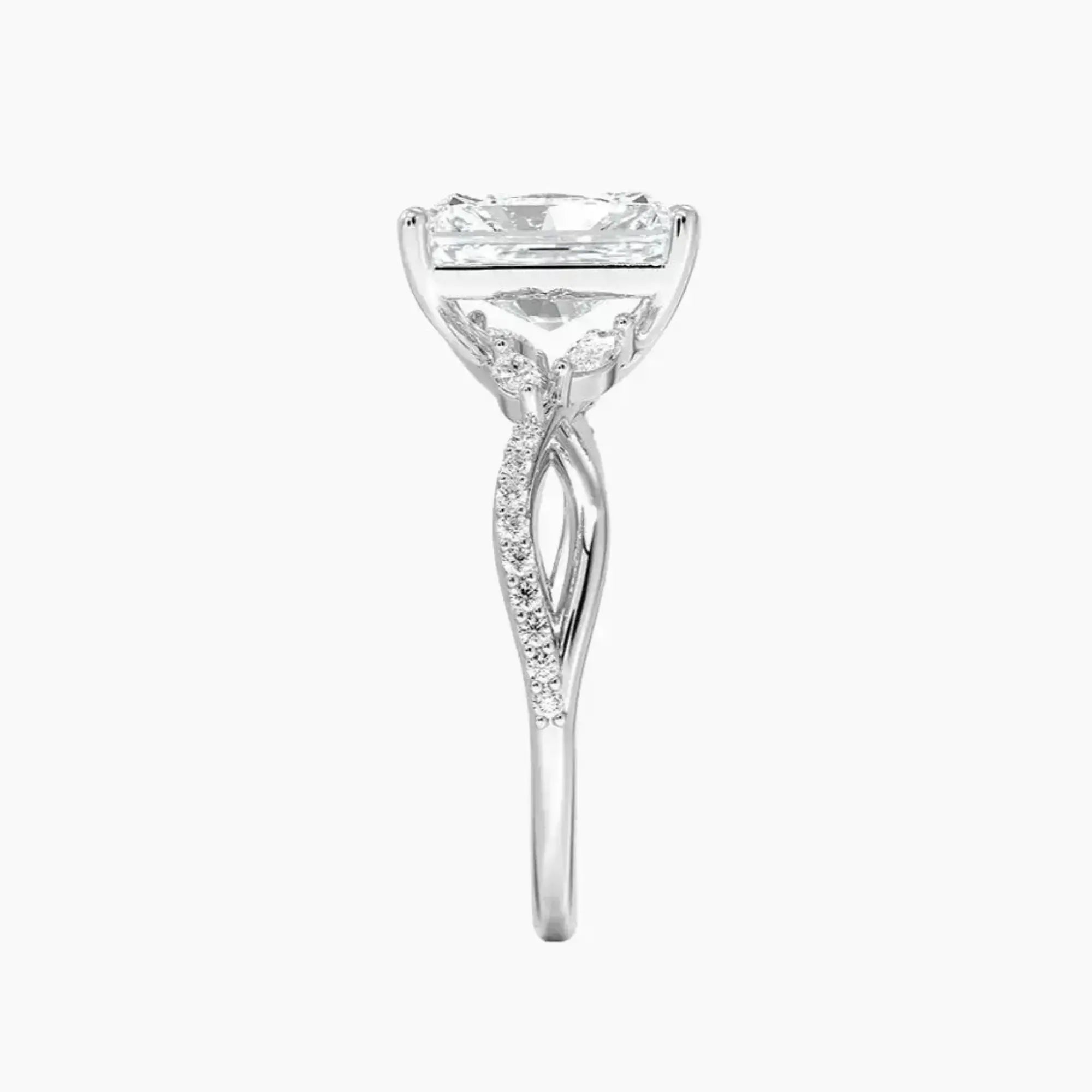 OBSER237 - Amara Adorned Radiant engagement ring setting view 3