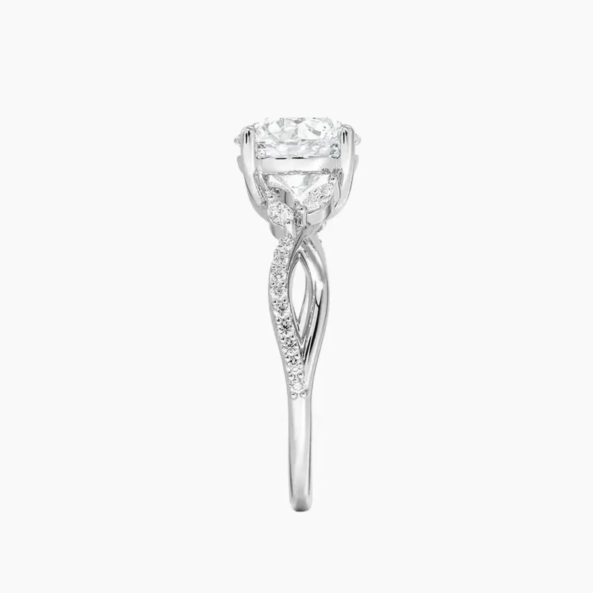 OBSER134 - Amara Adorned Round engagement ring setting view 3