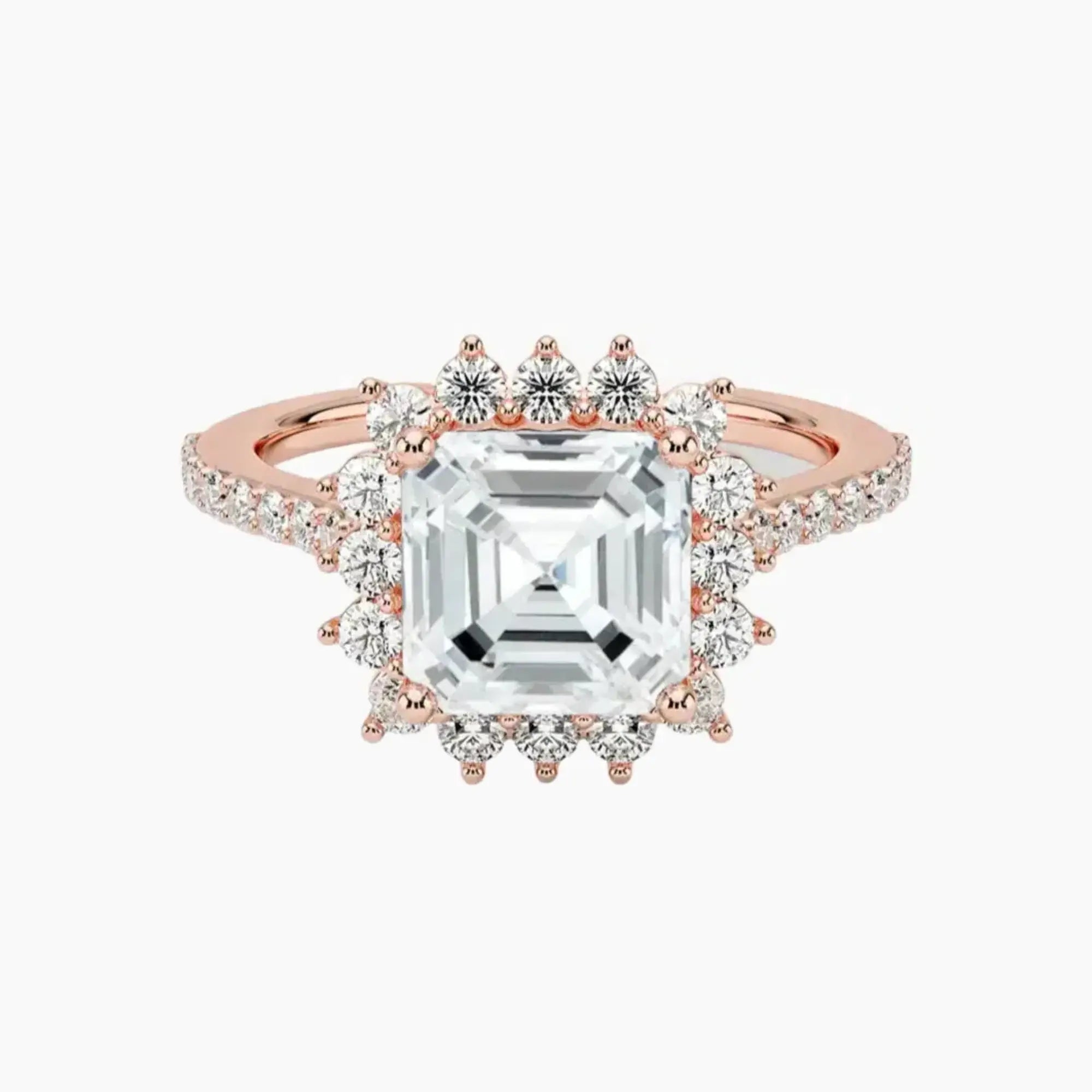 OBSER451 - Soraya Pave Halo Asscher engagement ring setting view 4