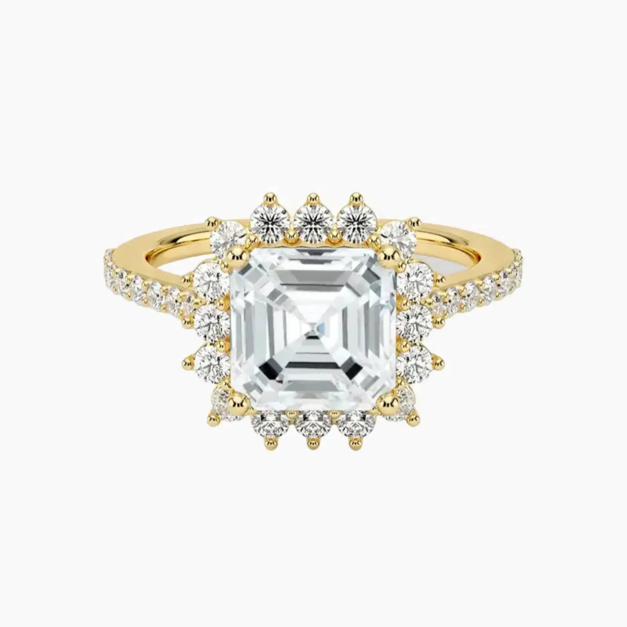 OBSER451 - Soraya Pave Halo Asscher engagement ring setting view 7