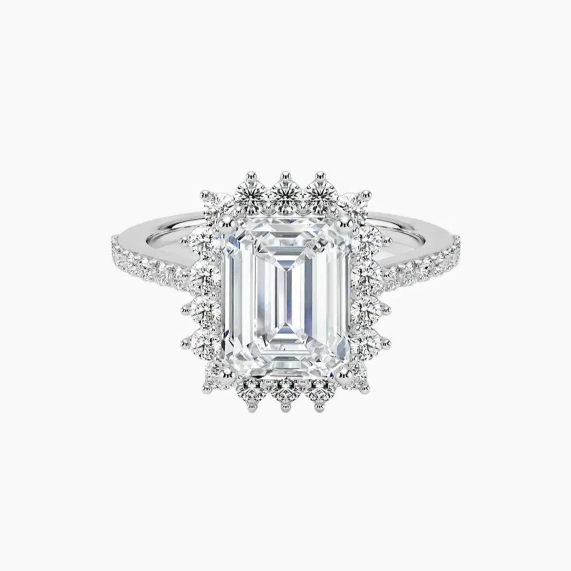 OBSER452 - Soraya Pave Halo Emerald engagement ring setting view 1