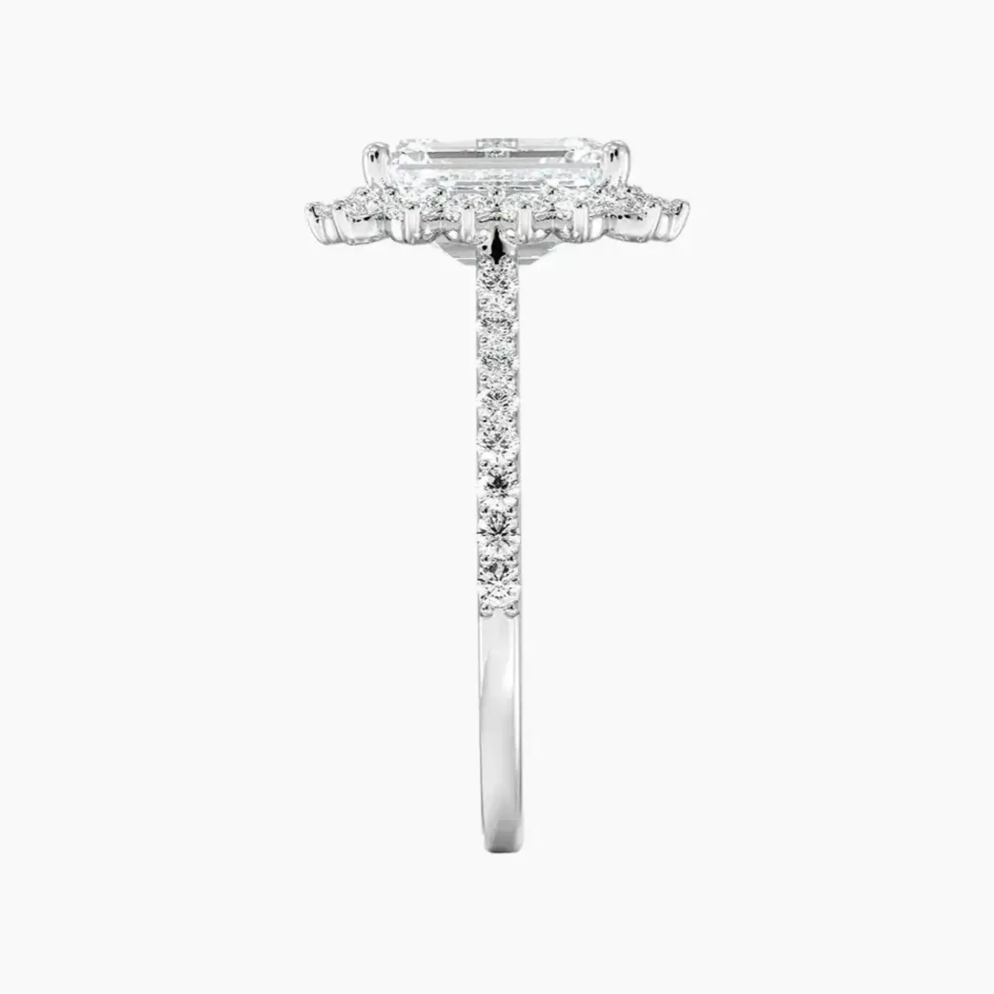 OBSER452 - Soraya Pave Halo Emerald engagement ring setting view 3