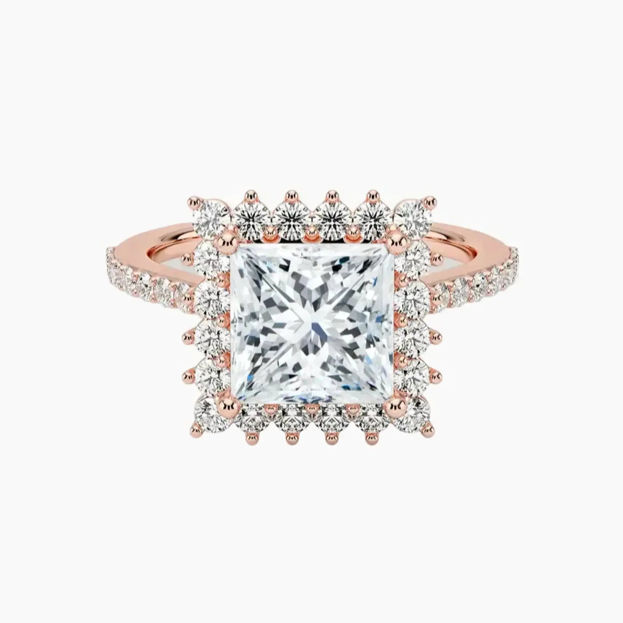 OBSER453 - Soraya Pave Halo Princess engagement ring setting view 4