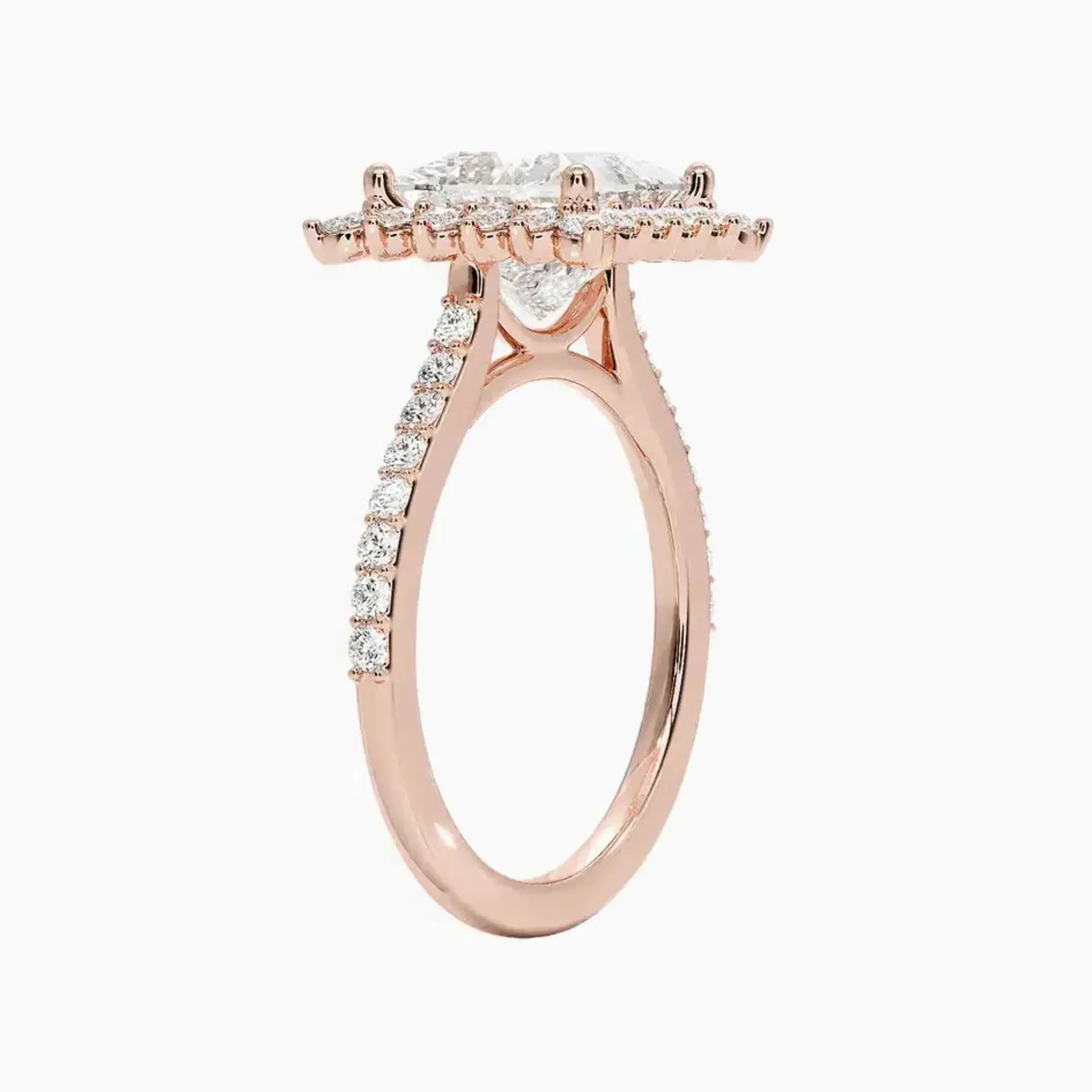 OBSER453 - Soraya Pave Halo Princess engagement ring setting view 5