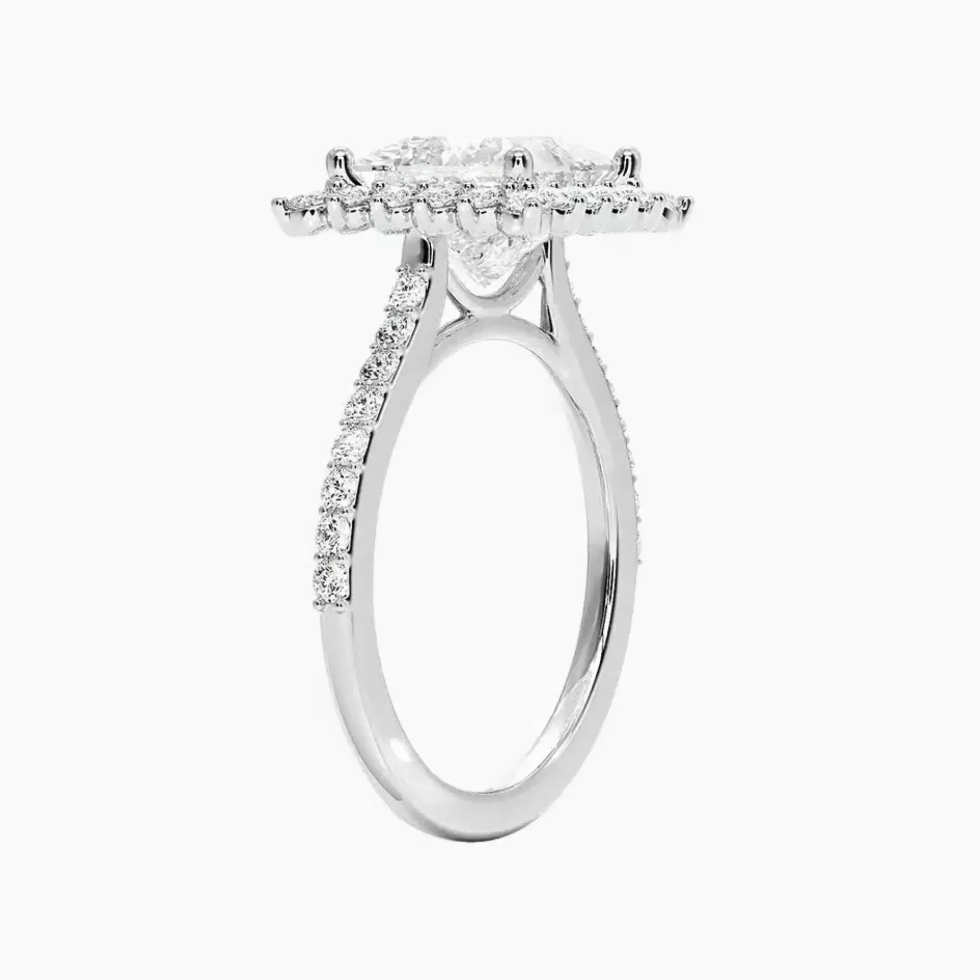 OBSER453 - Soraya Pave Halo Princess engagement ring setting view 2