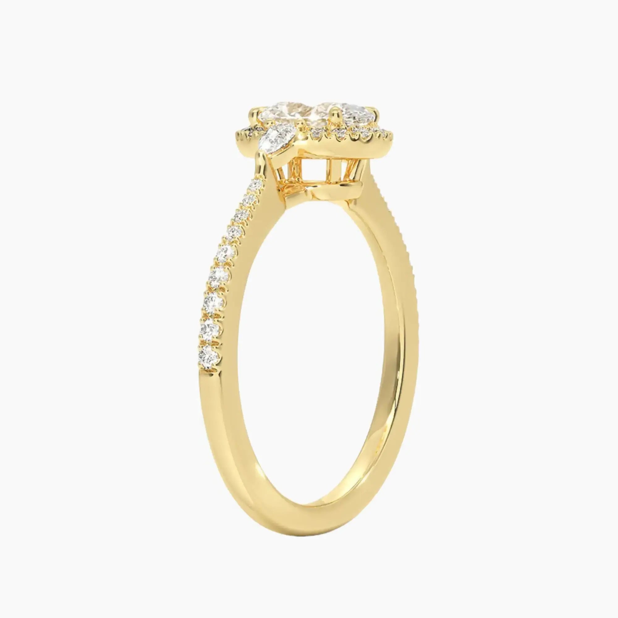 OBSER629 - Calliope Halo Pave Three Stone Oval engagement ring setting view 8