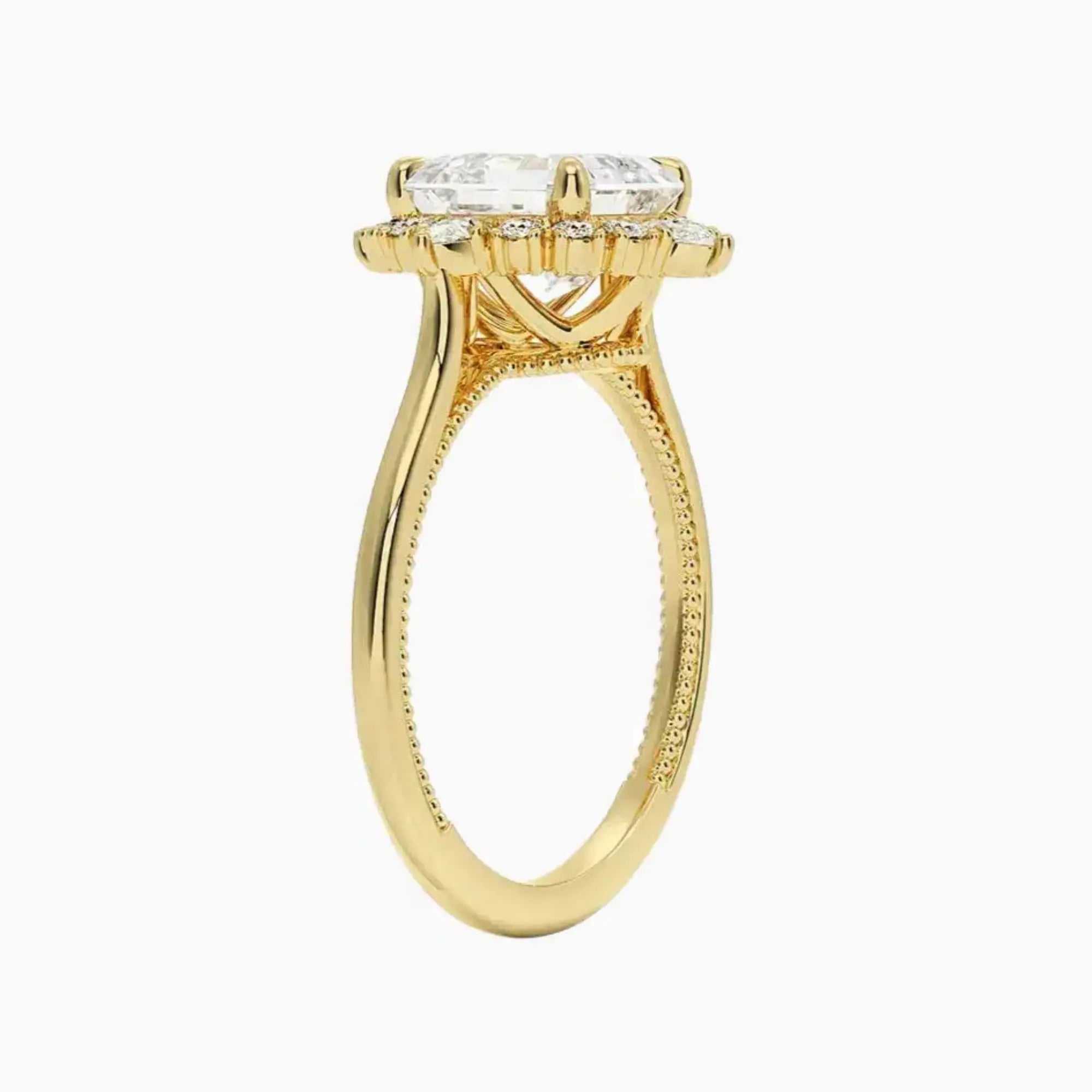 OBSER397 - Elara Halo Asscher engagement ring setting view 8