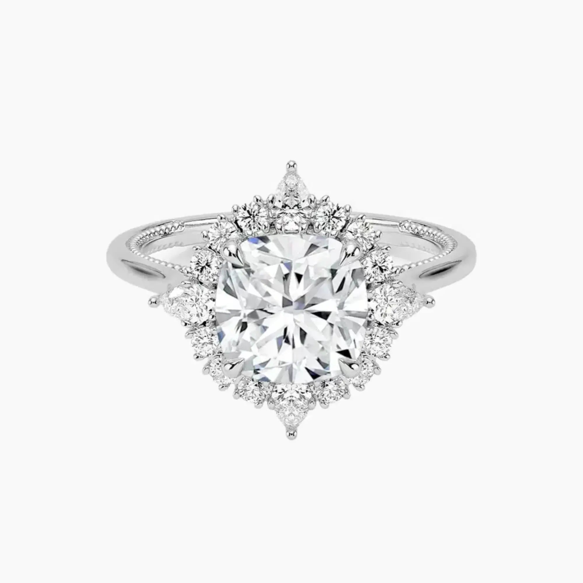 OBSER401 - Elara Halo Cushion engagement ring setting view 1