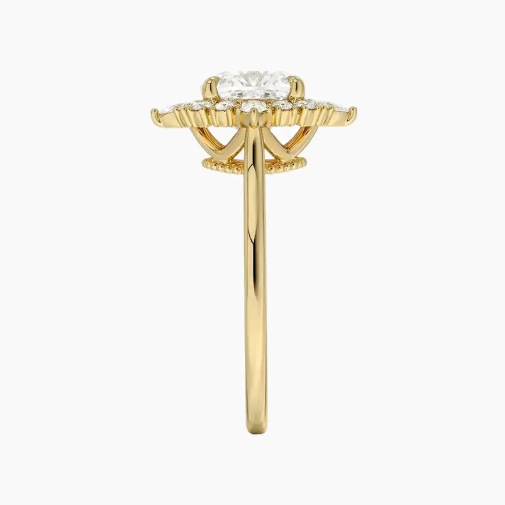 OBSER401 - Elara Halo Cushion engagement ring setting view 9