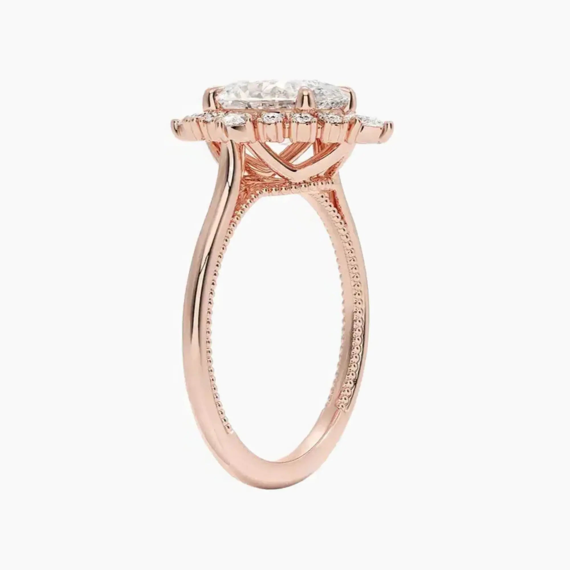 OBSER402 - Elara Halo Oval engagement ring setting view 5