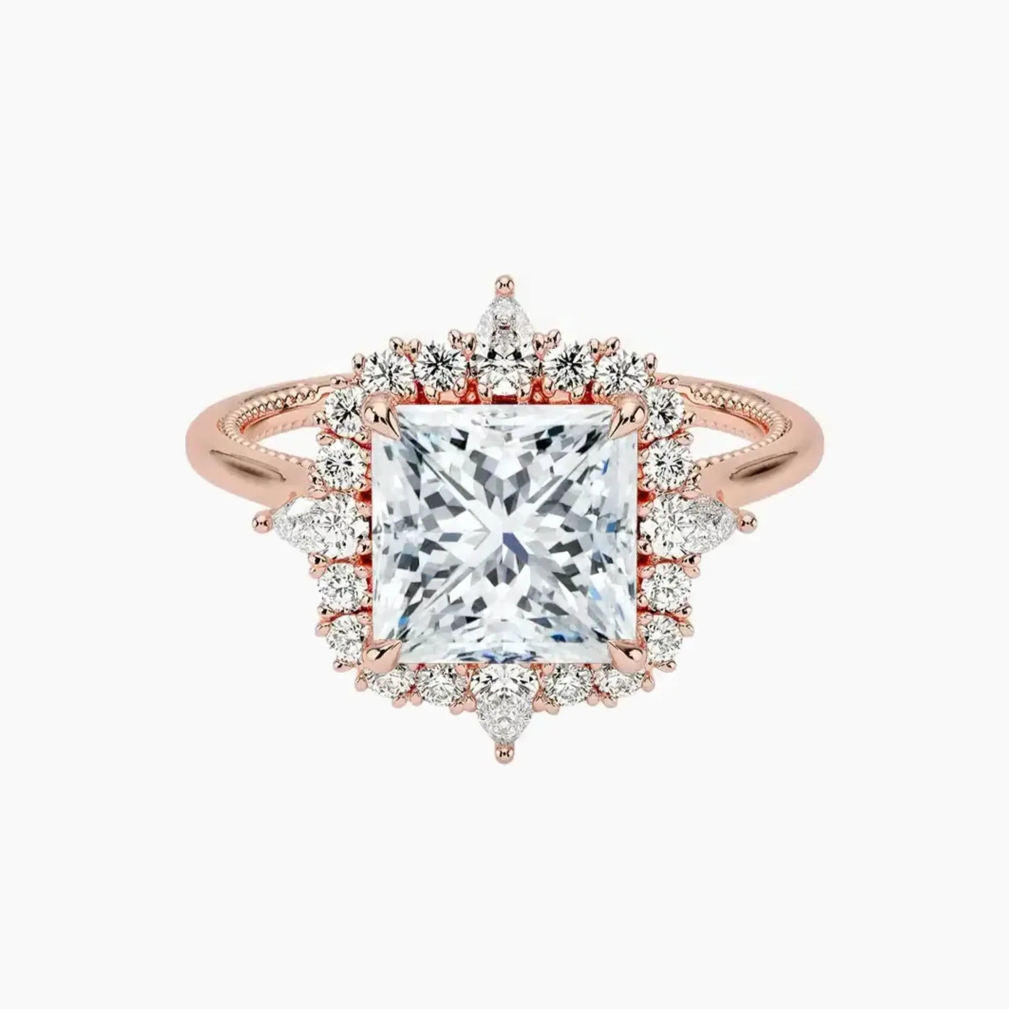 OBSER399 - Elara Halo Princess engagement ring setting view 4