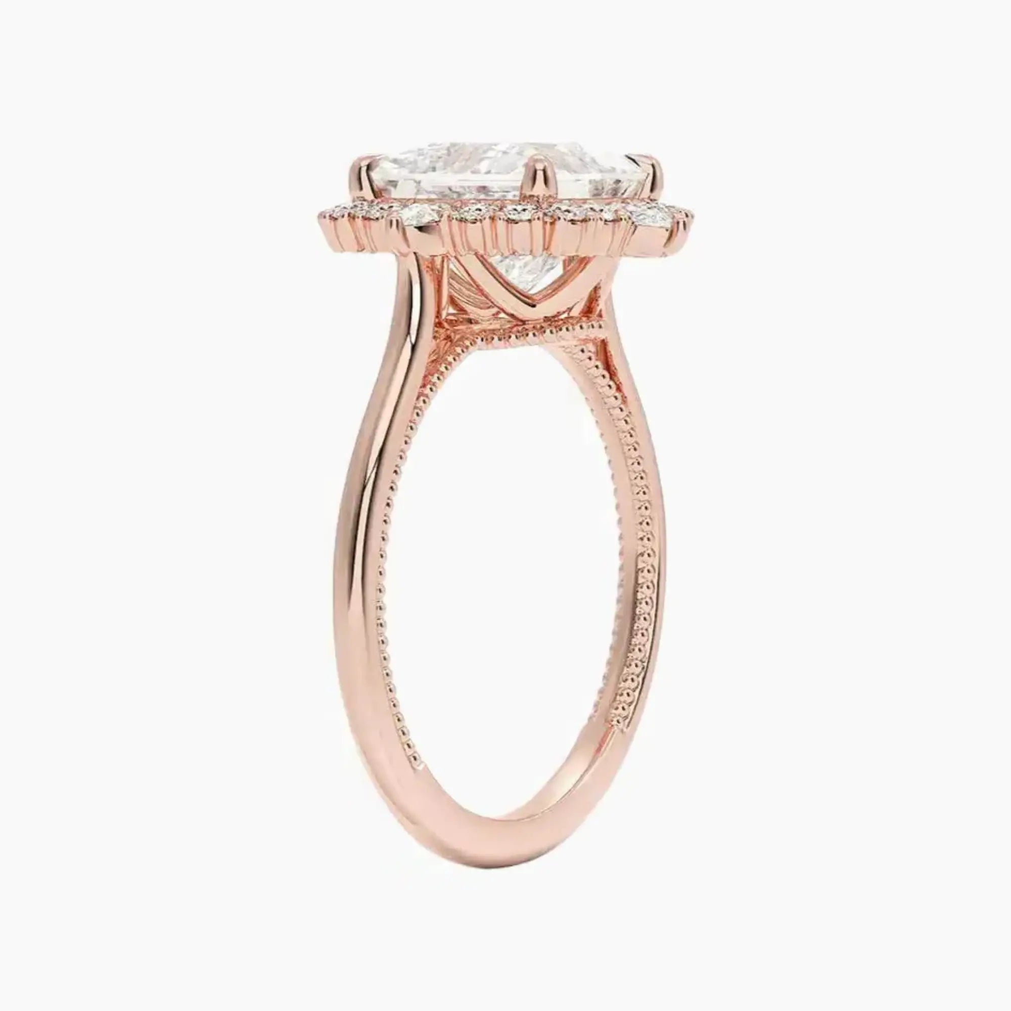 OBSER399 - Elara Halo Princess engagement ring setting view 5