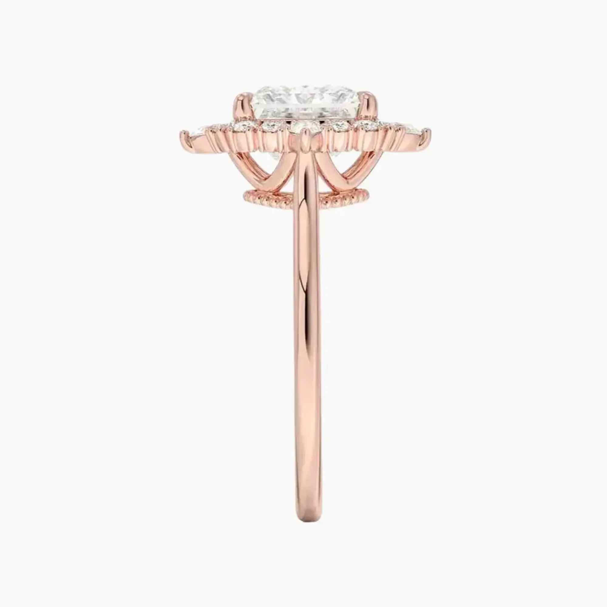 OBSER399 - Elara Halo Princess engagement ring setting view 6