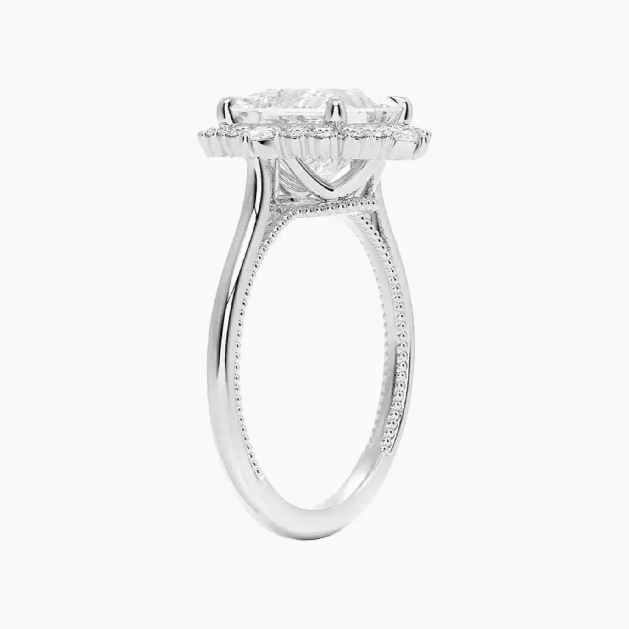 OBSER399 - Elara Halo Princess engagement ring setting view 2