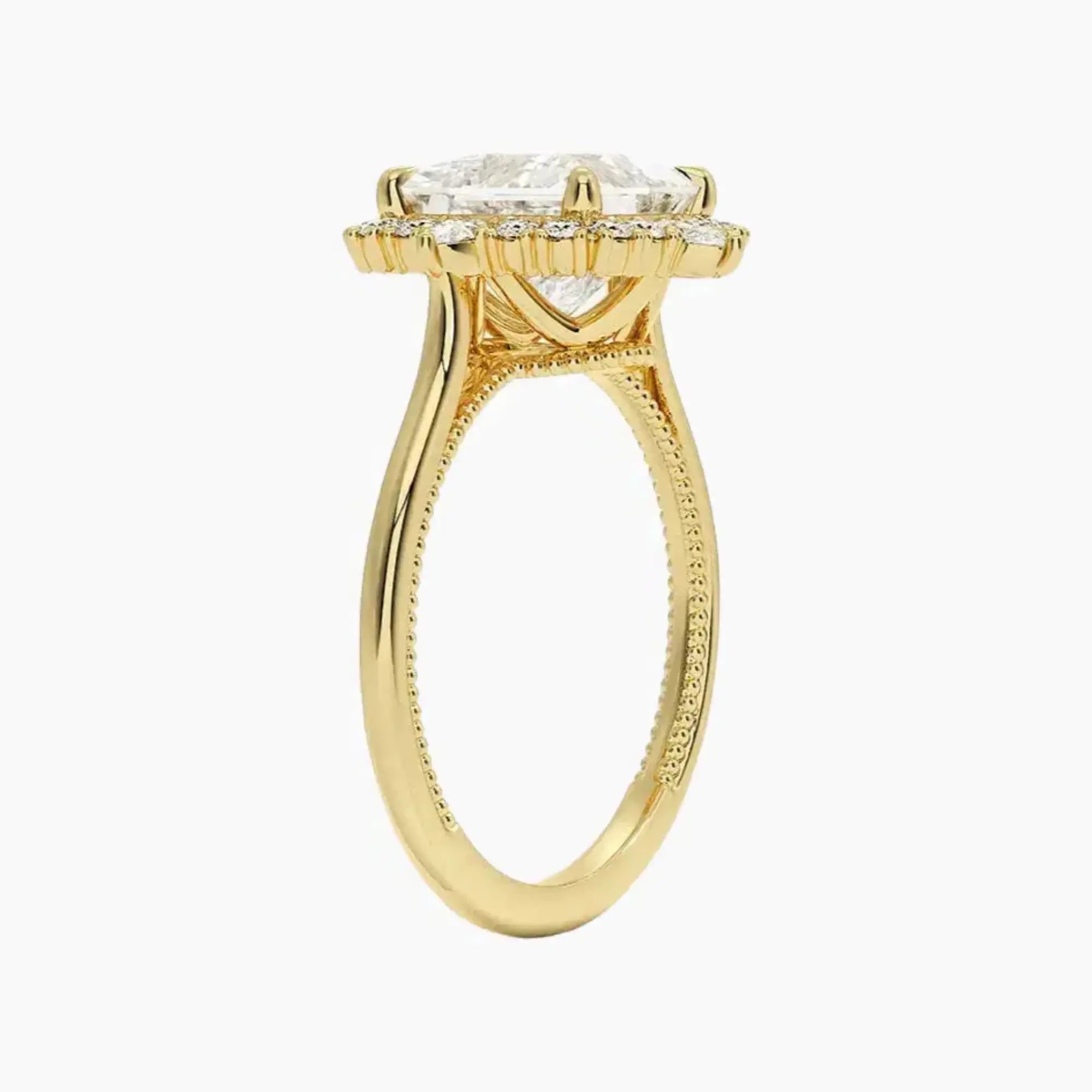 OBSER399 - Elara Halo Princess engagement ring setting view 8