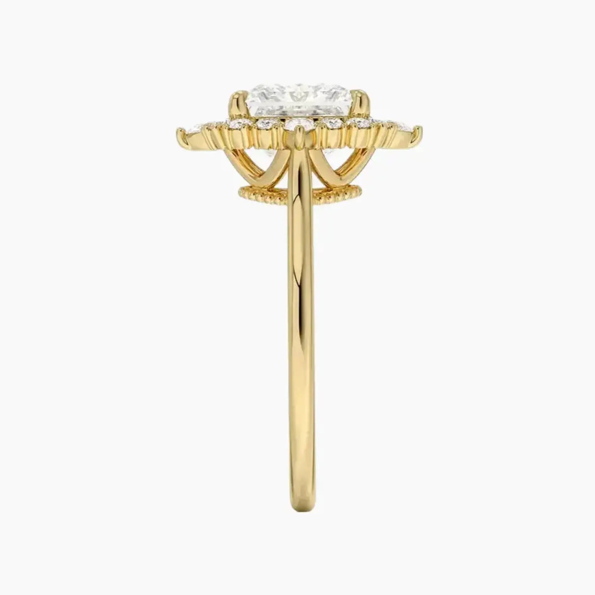 OBSER399 - Elara Halo Princess engagement ring setting view 9