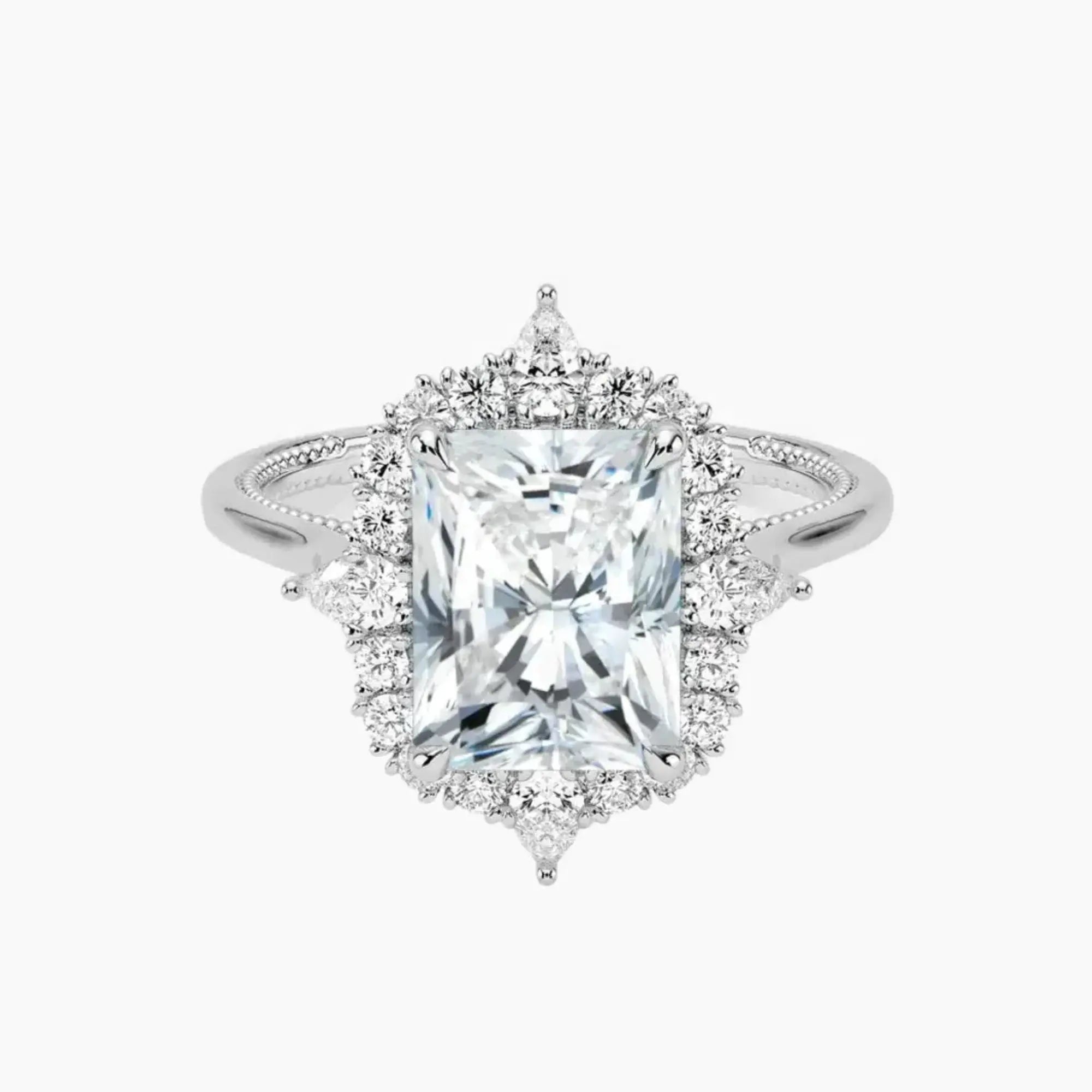 OBSER396 - Elara Halo Radiant engagement ring setting view 1