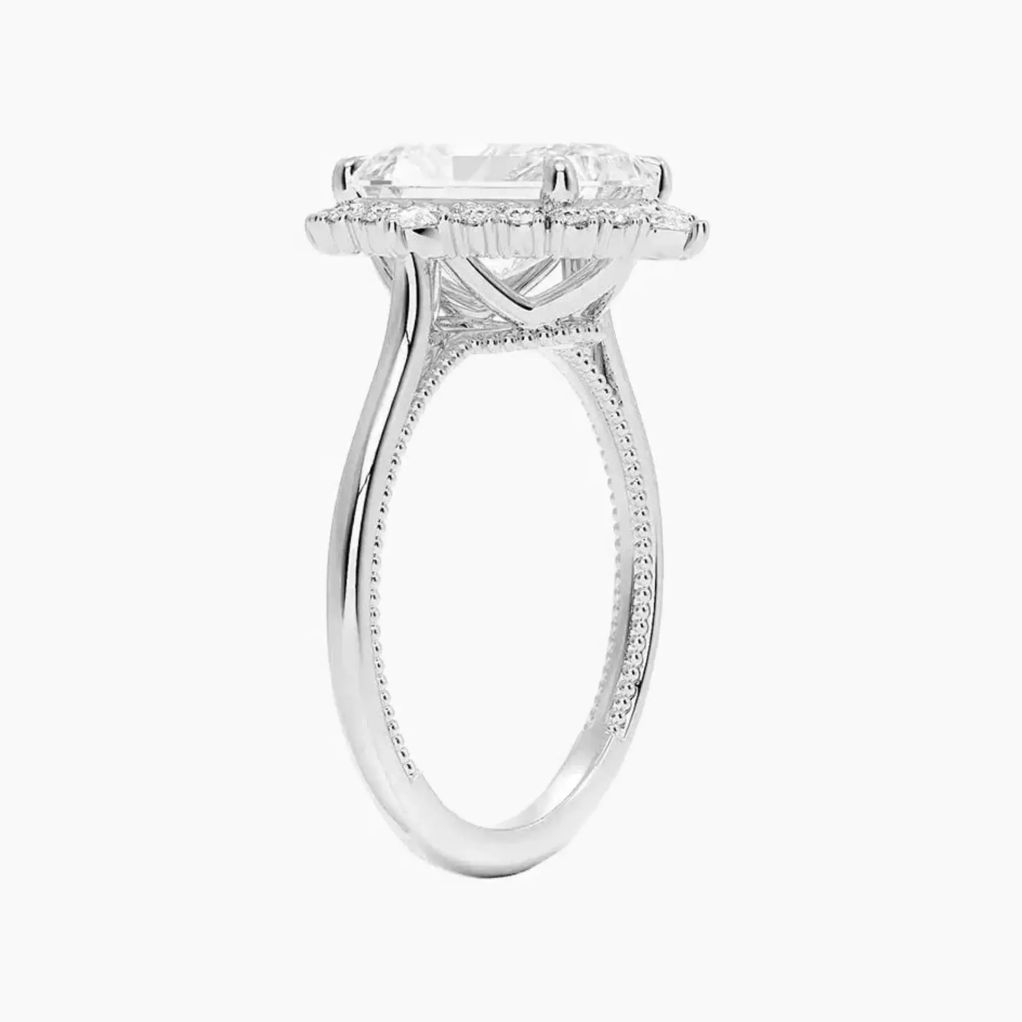 OBSER396 - Elara Halo Radiant engagement ring setting view 2