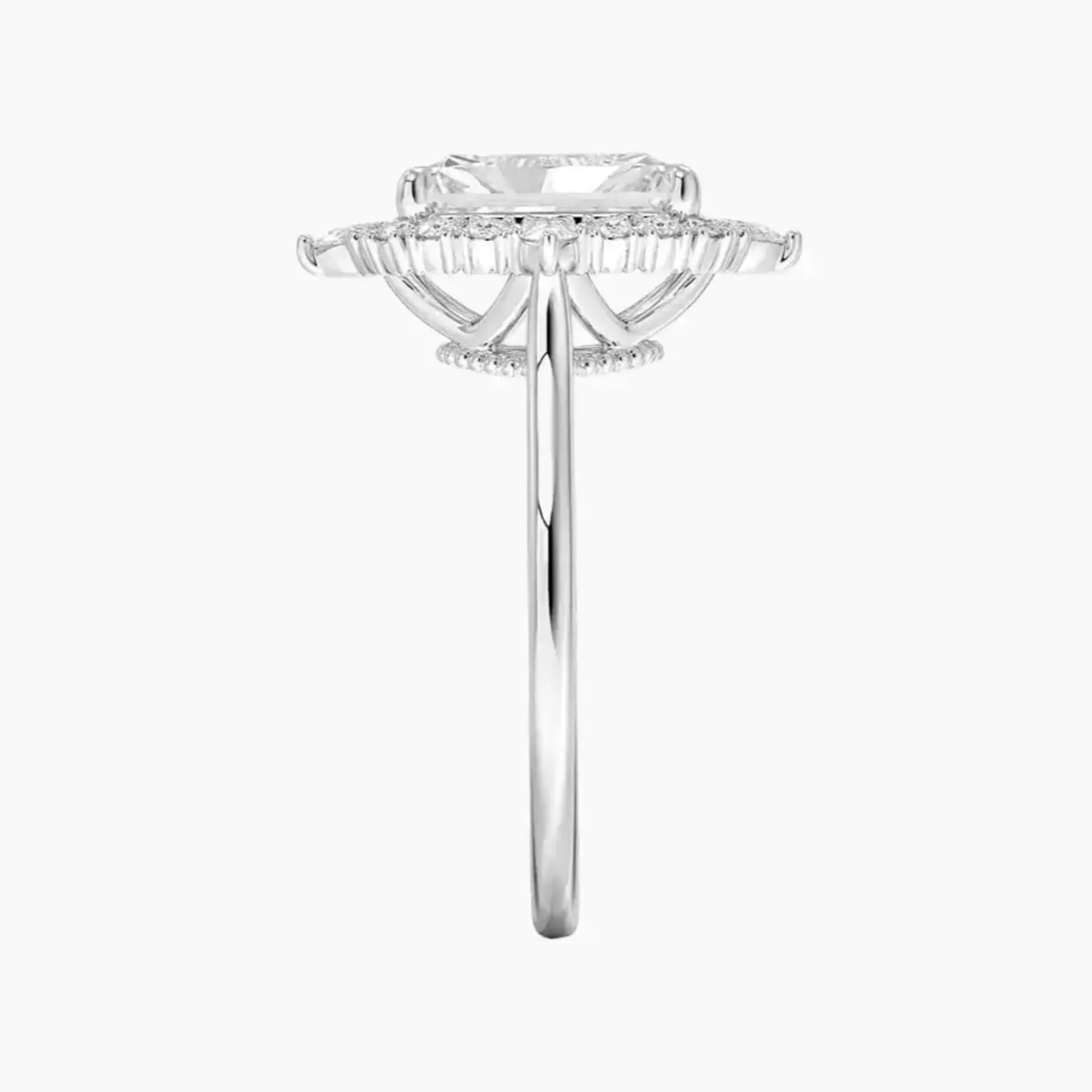 OBSER396 - Elara Halo Radiant engagement ring setting view 3
