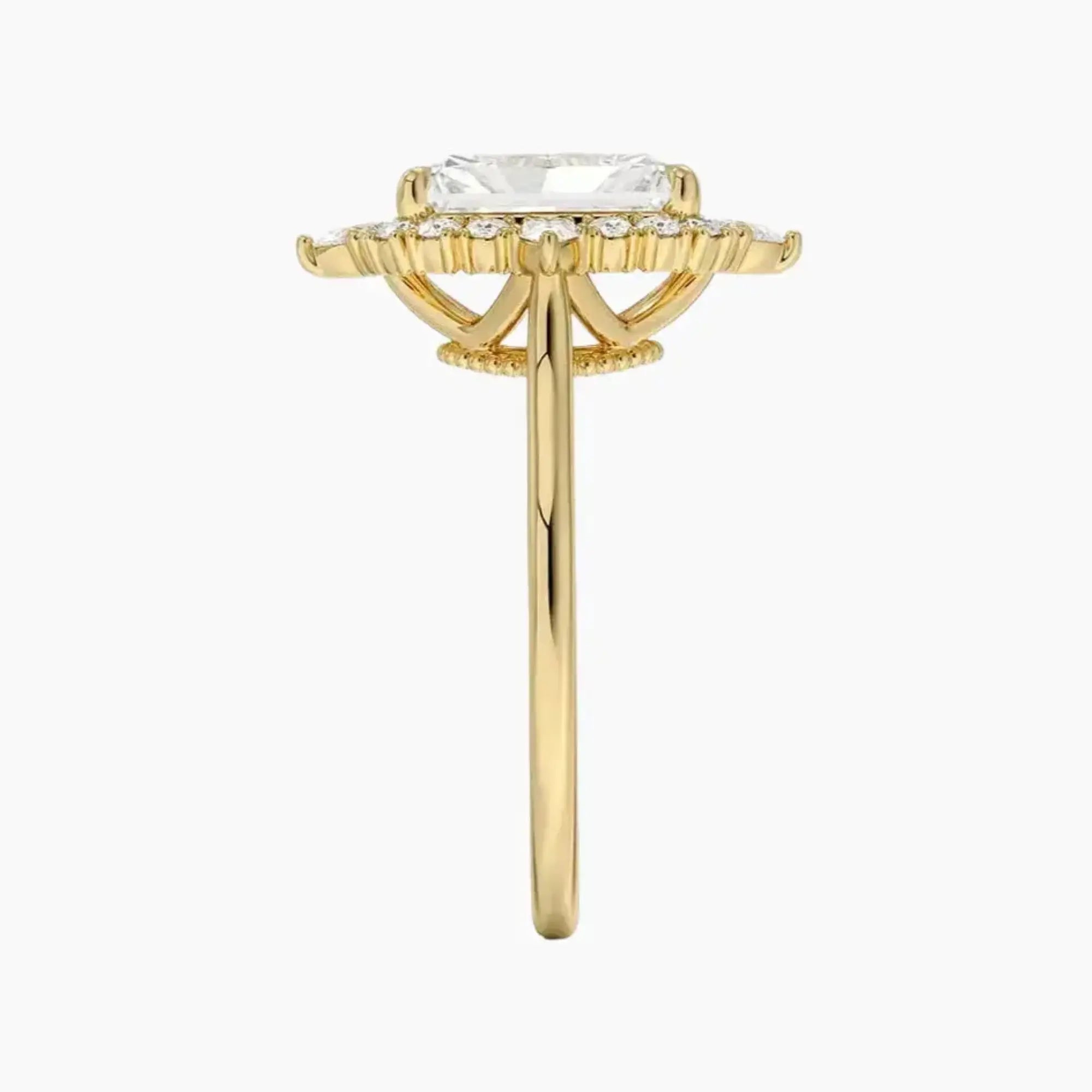 OBSER396 - Elara Halo Radiant engagement ring setting view 9