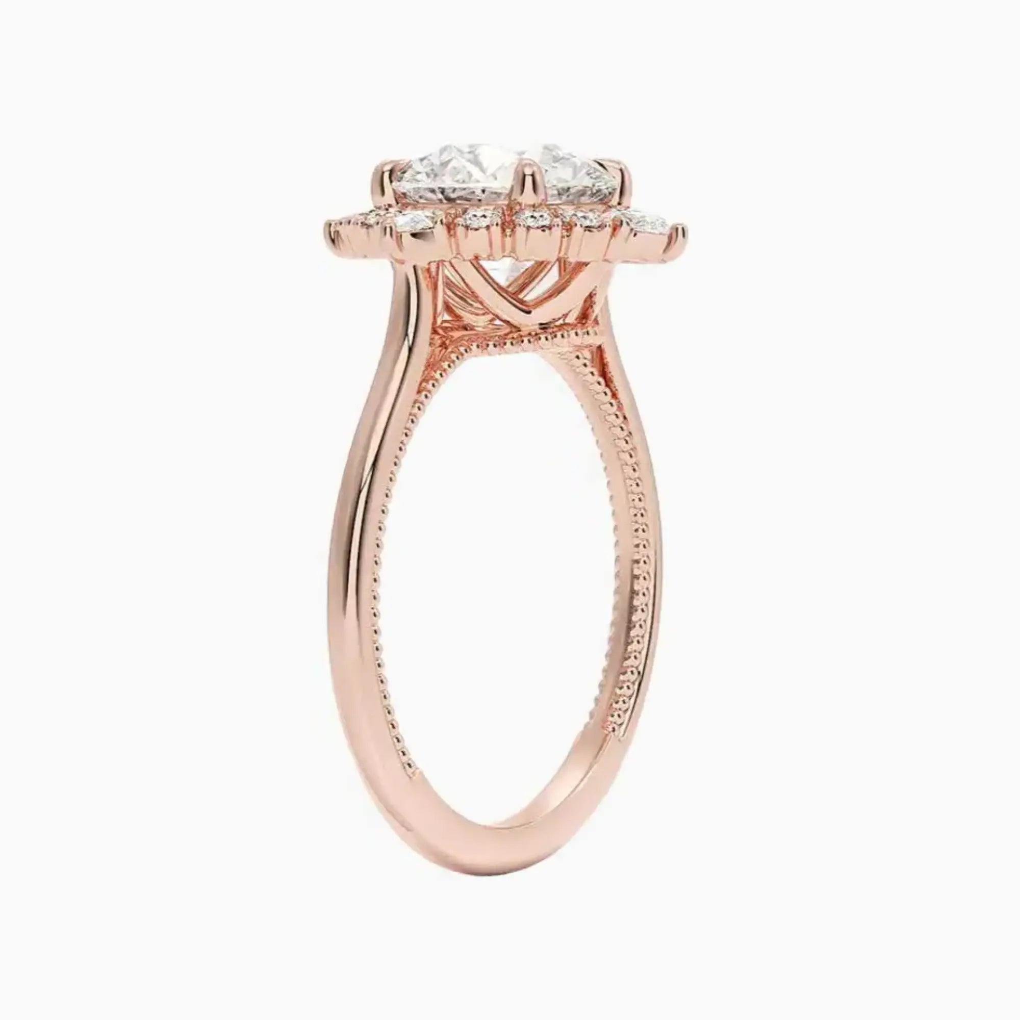 OBSER403 - Elara Halo Round engagement ring setting view 5