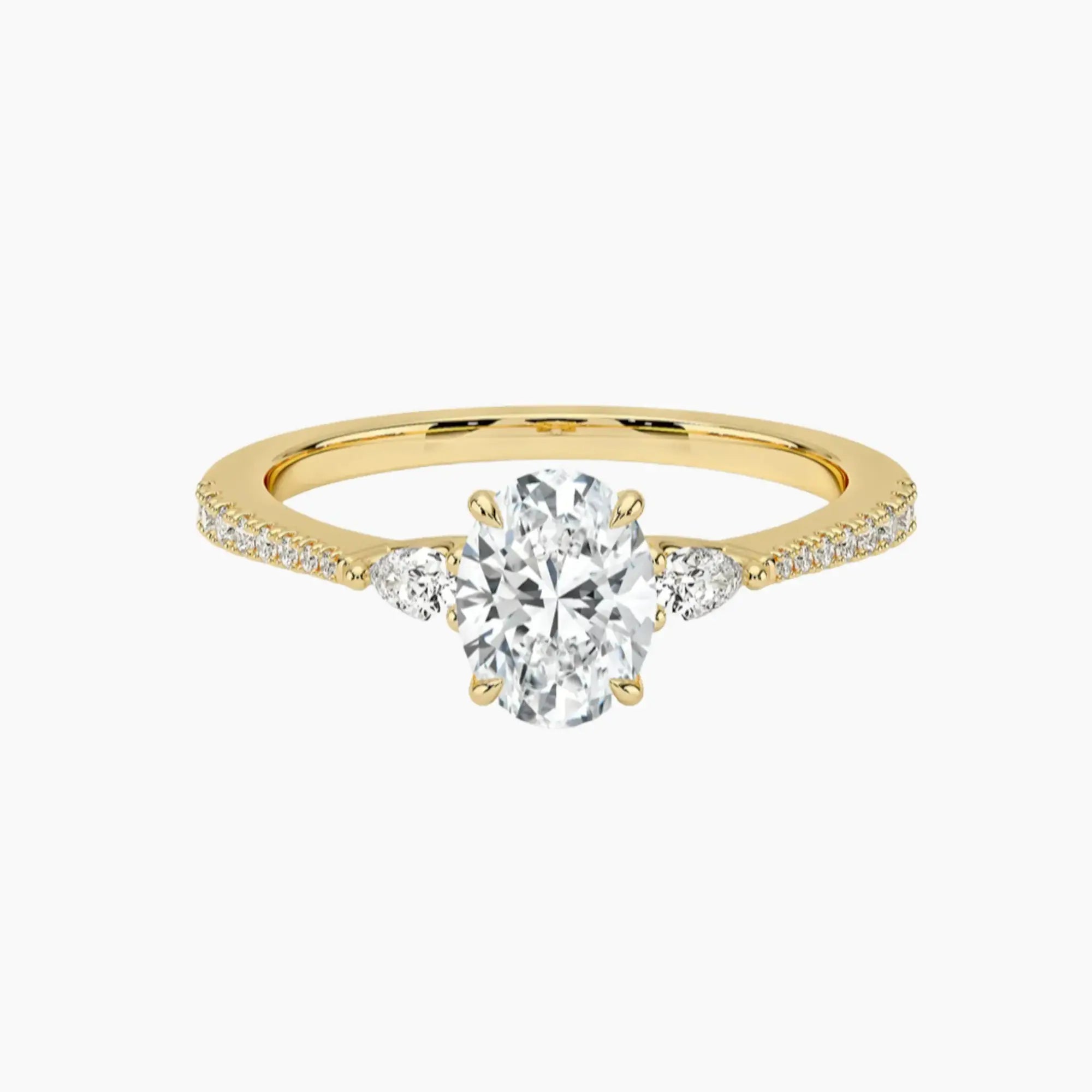 OBSER637 - Calliope Pave Three Stone Oval engagement ring setting view 7