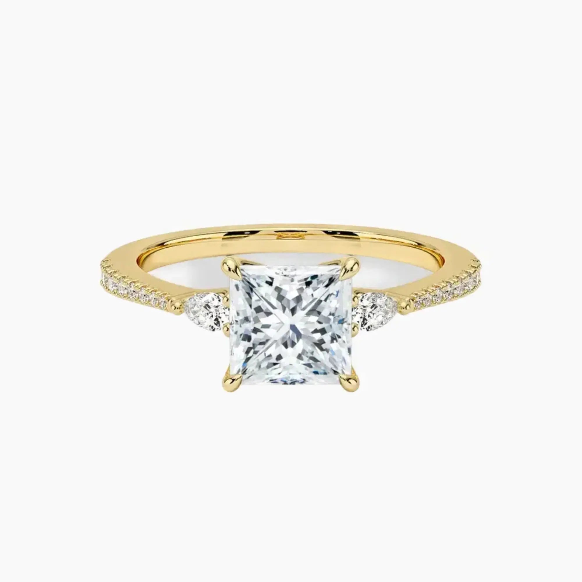 OBSER635 - Calliope Pave Three Stone Princess engagement ring setting view 7