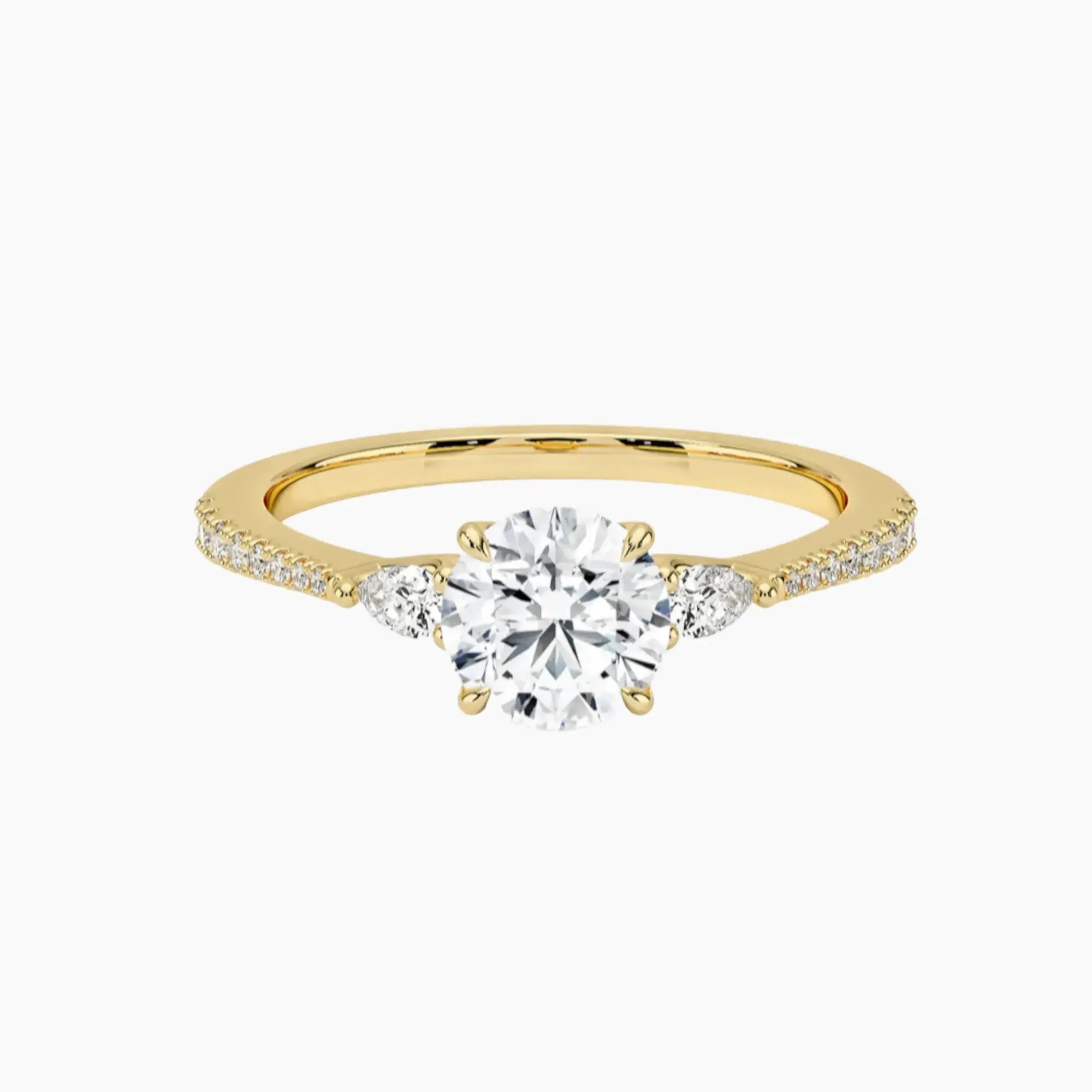 OBSER638 - Calliope Pave Three Stone Round engagement ring setting view 7