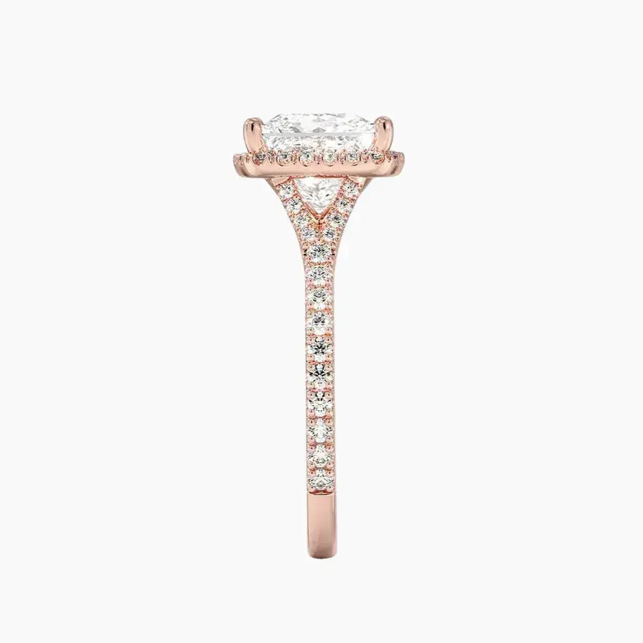 OBSER509 - Lysandra Halo Princess engagement ring setting view 6