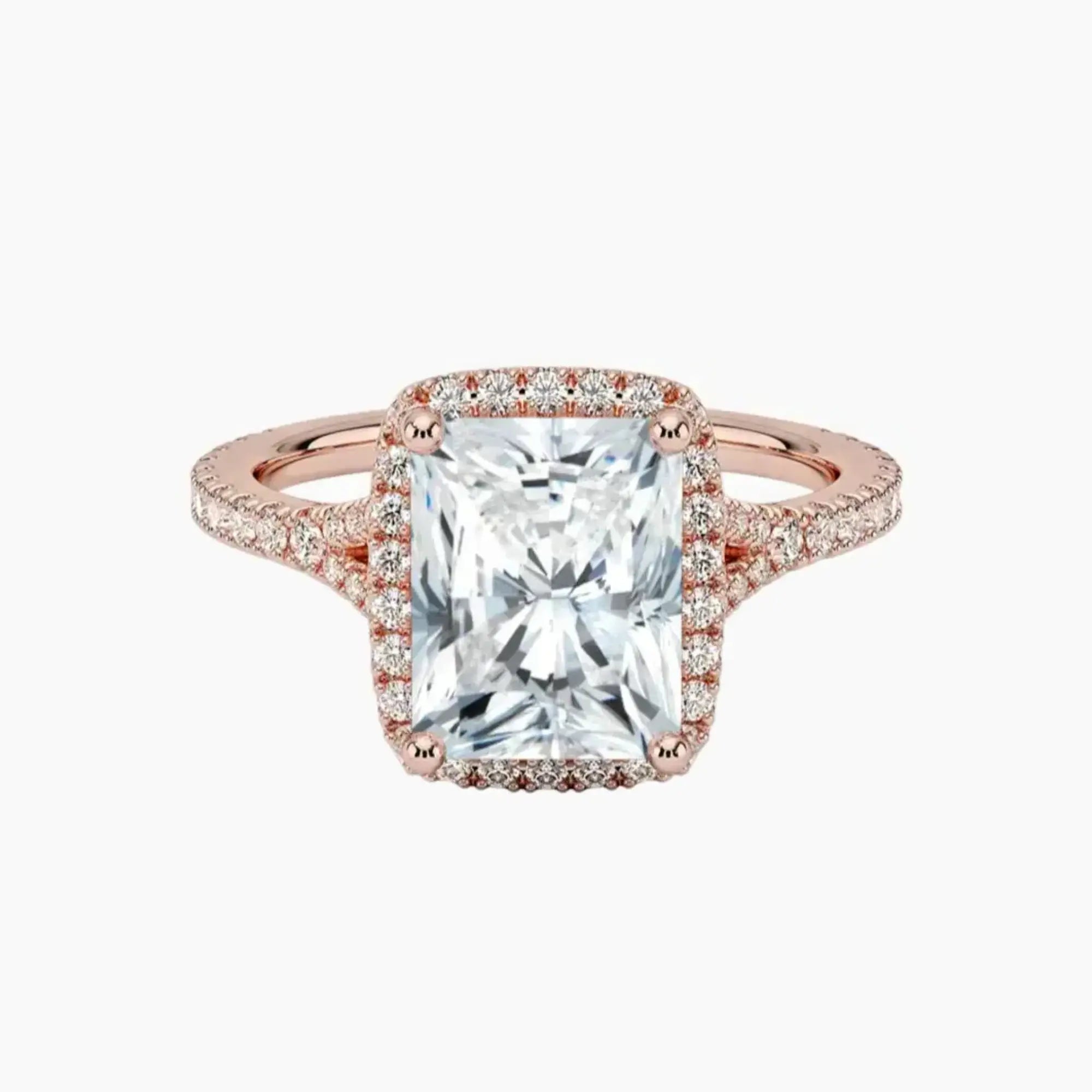 OBSER171 - Lysandra Halo Radiant engagement ring setting view 4
