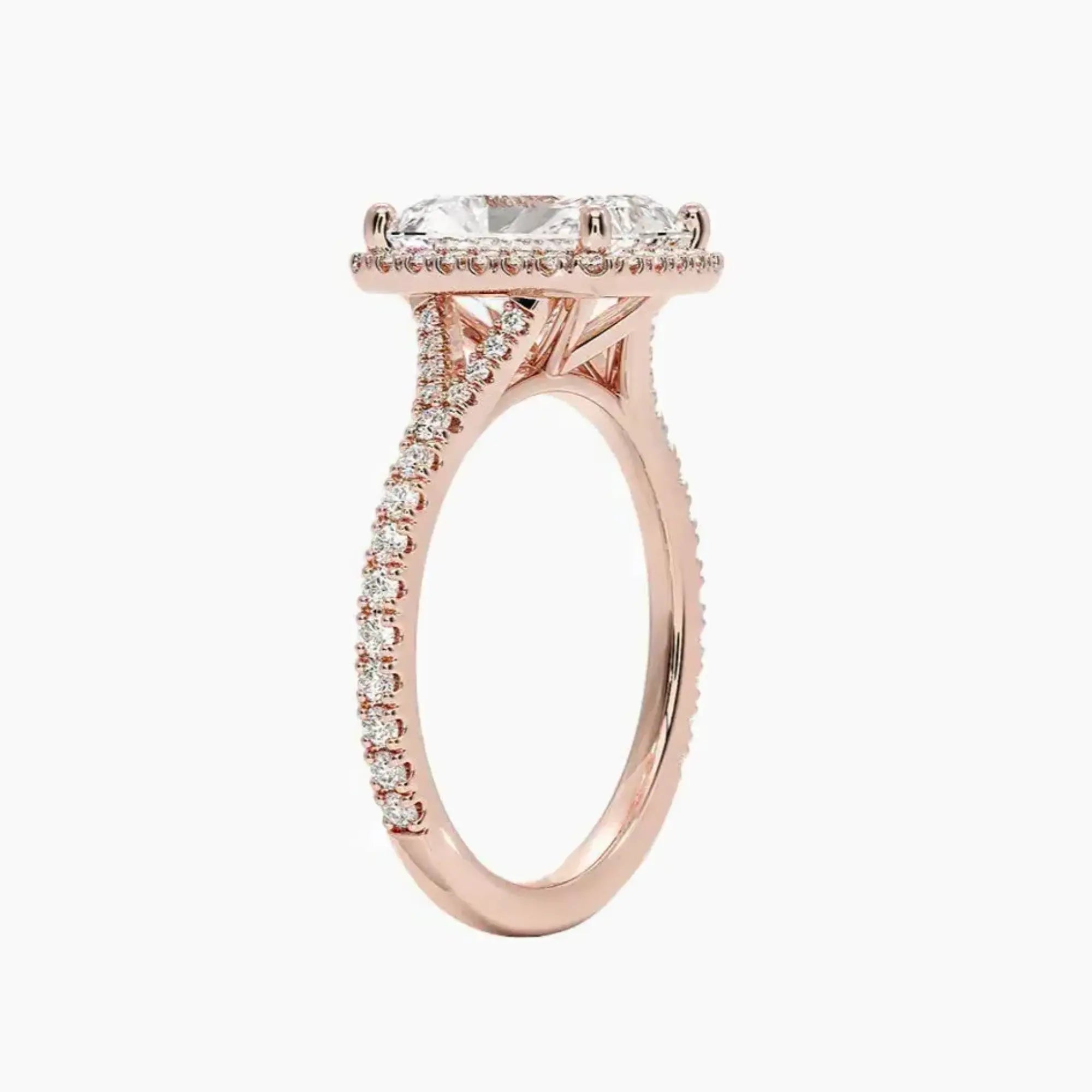 OBSER171 - Lysandra Halo Radiant engagement ring setting view 5
