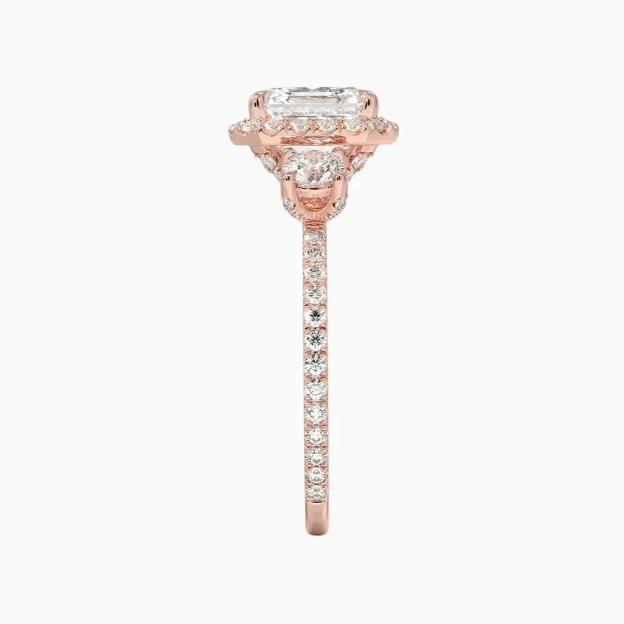 OBSER581 - Brielle Three Stone Asscher Halo engagement ring setting view 6