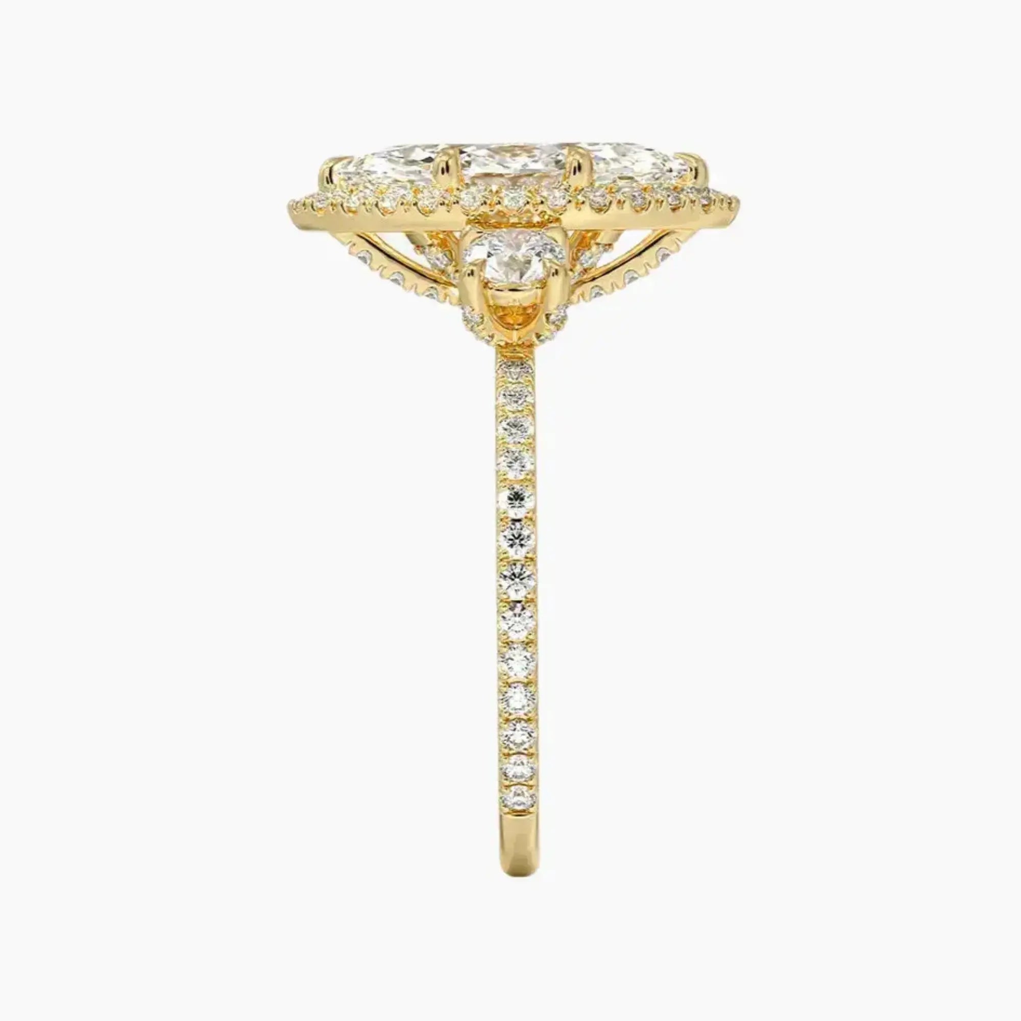 OBSER182 - Brielle Three Stone Marquise Halo engagement ring setting view 9