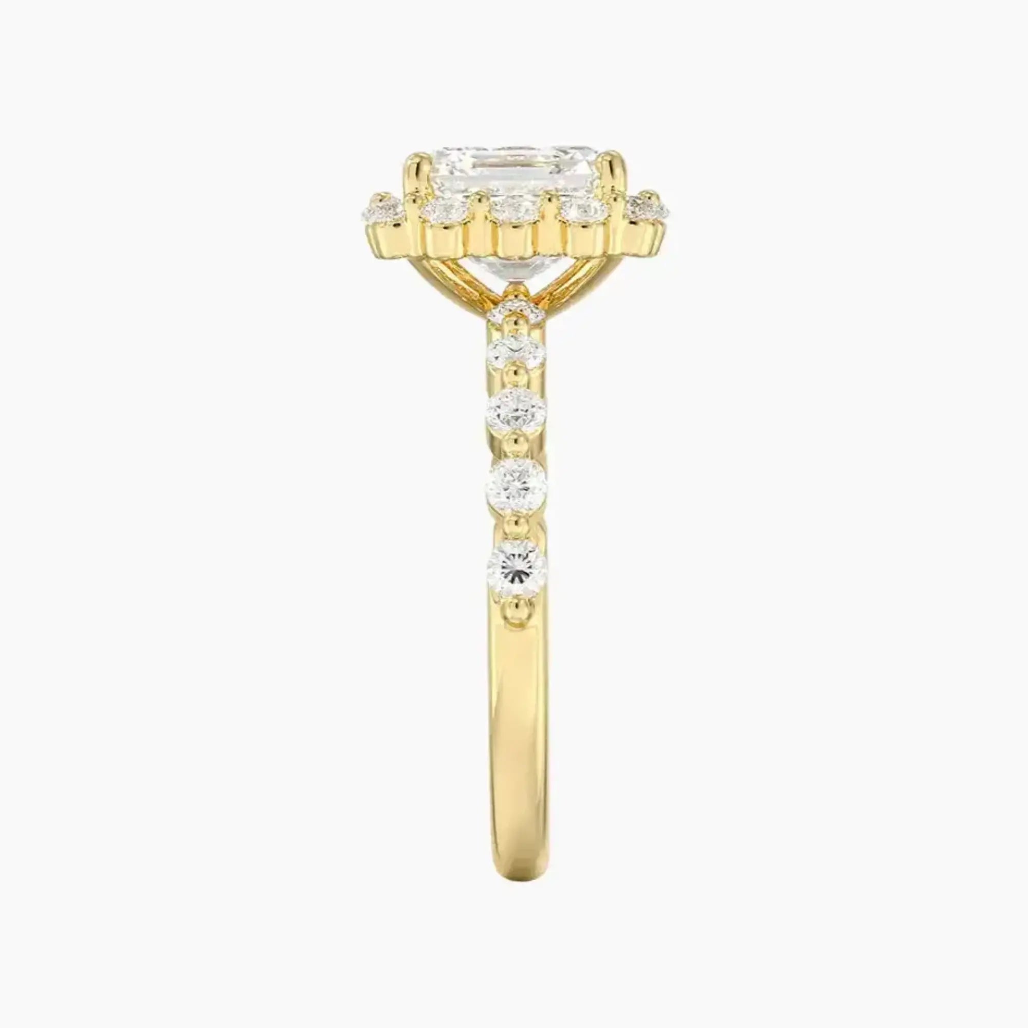 OBSER412 - Anthea Halo Asscher engagement ring setting view 9