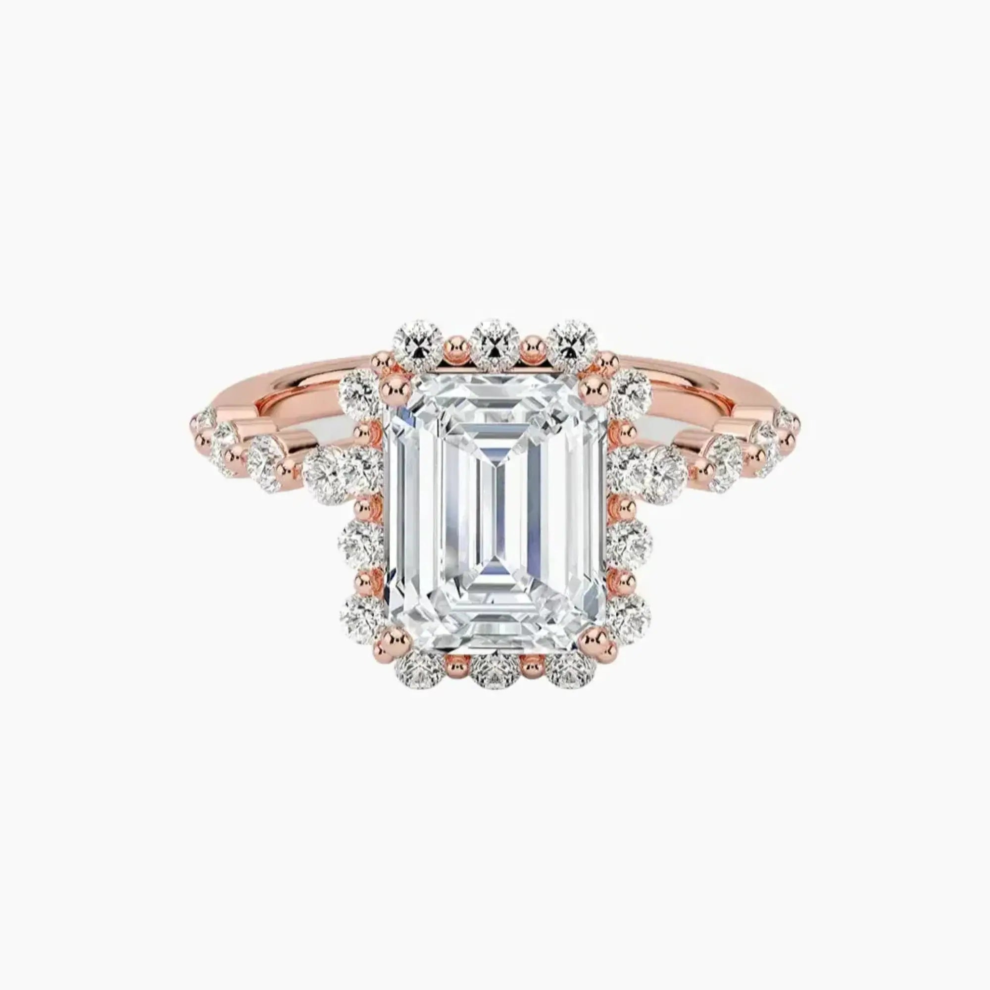 OBSER414 - Anthea Halo Emerald engagement ring setting view 4