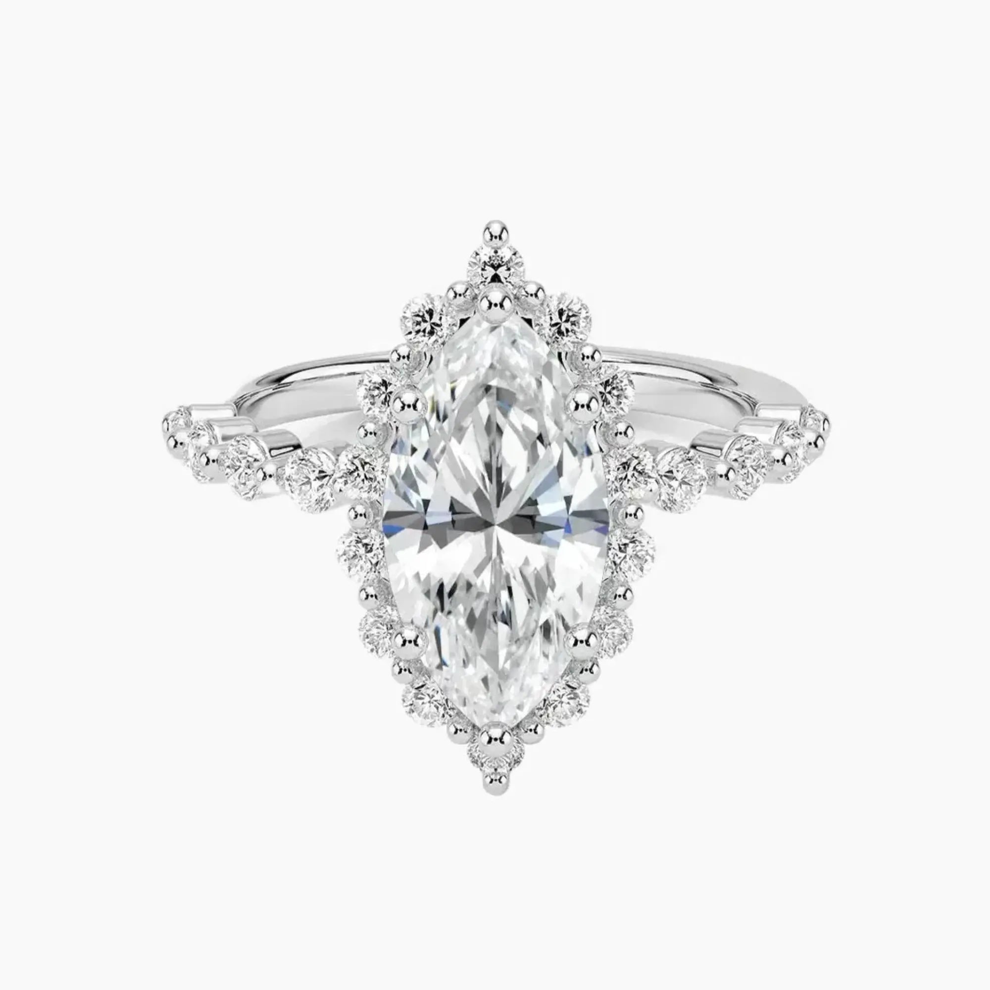 OBSER413 - Anthea Halo Marquise engagement ring setting view 1