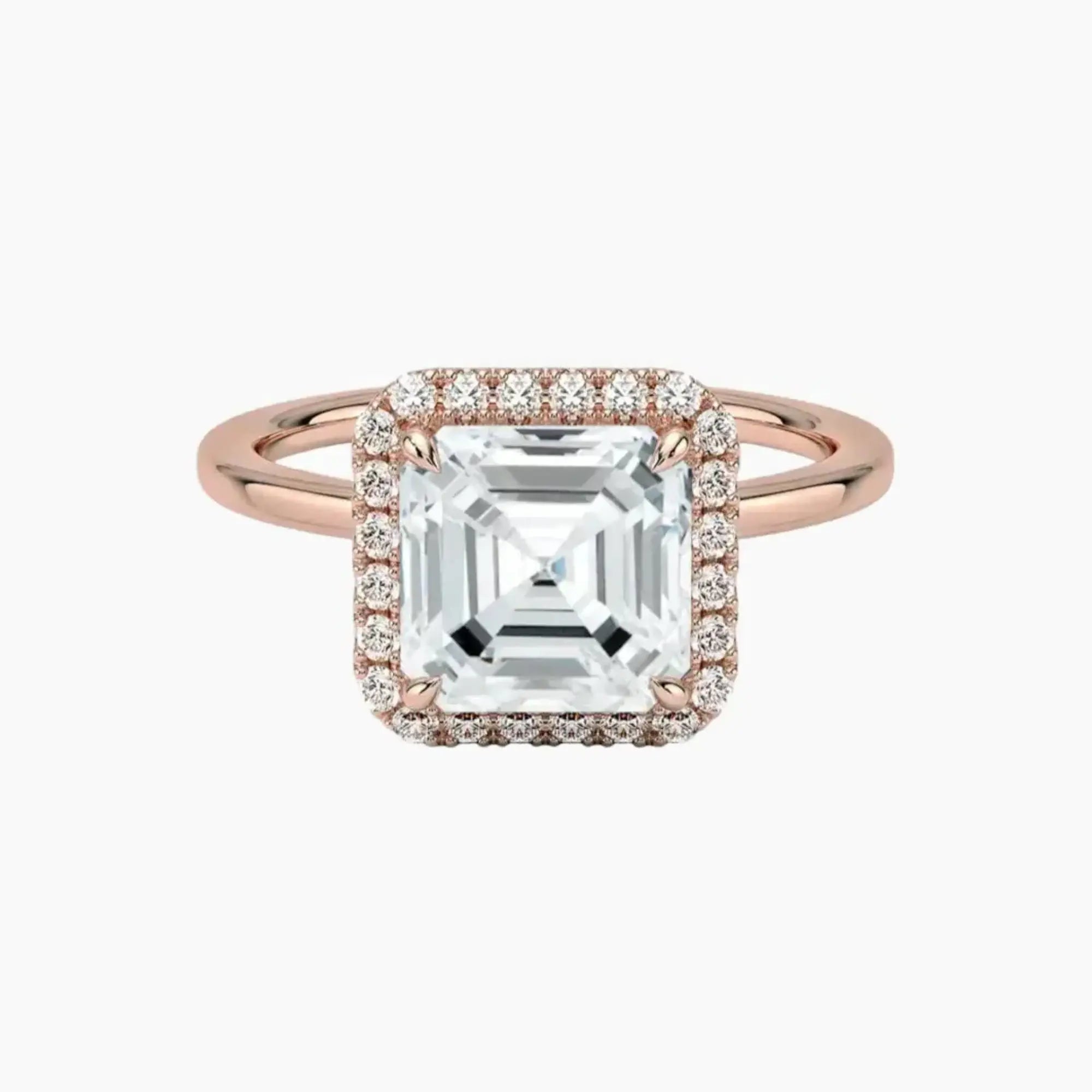 OBSER520 - Cassiopeia Halo Asscher engagement ring setting view 4