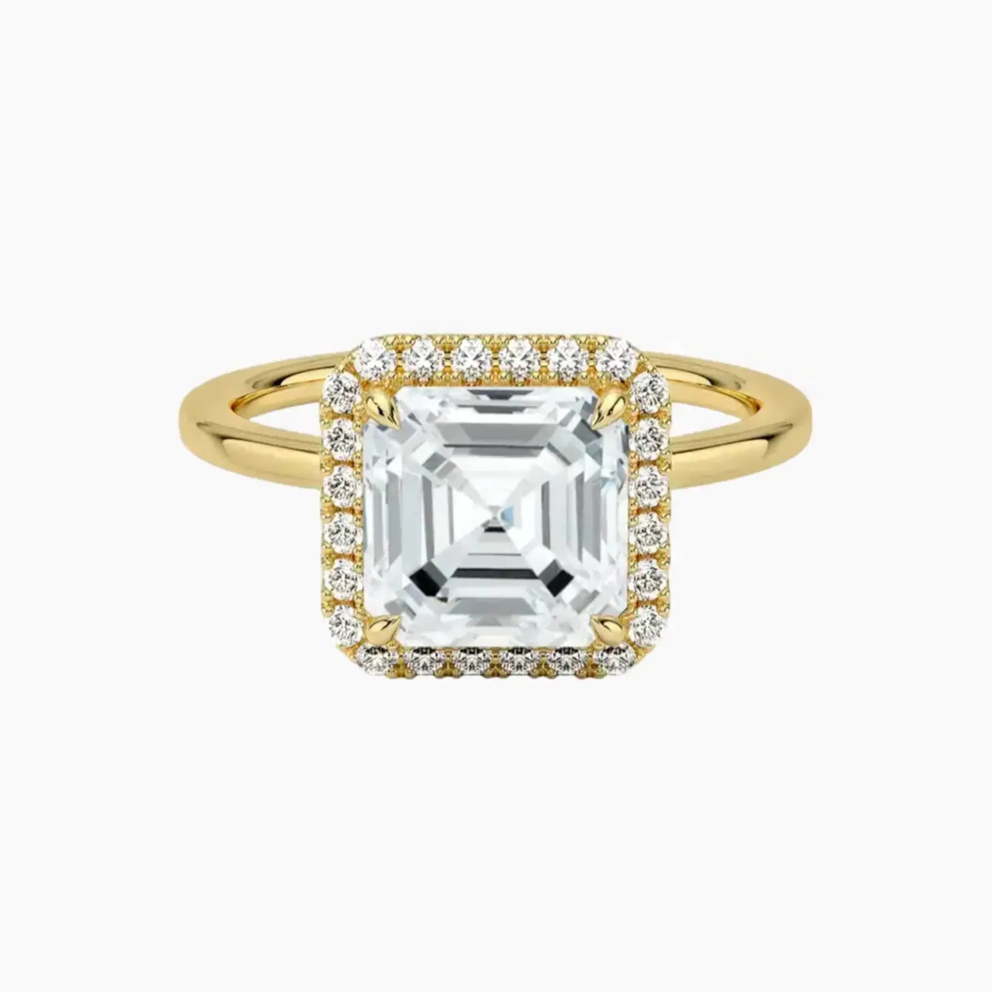 OBSER520 - Cassiopeia Halo Asscher engagement ring setting view 7