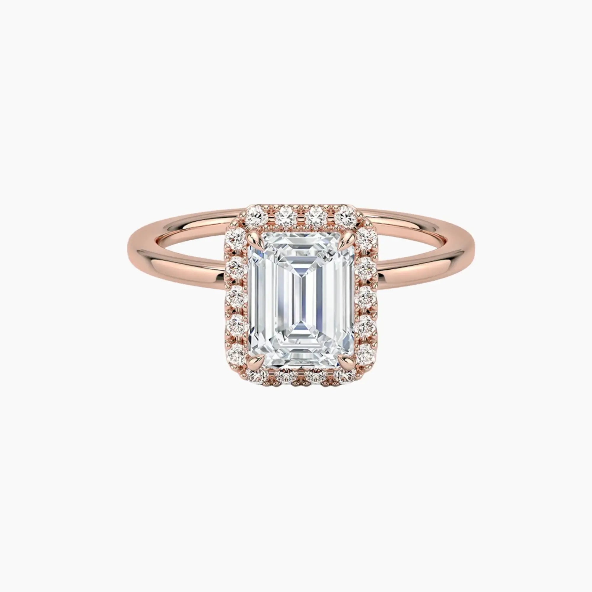 OBSER522 - Cassiopeia Halo Emerald engagement ring setting view 4