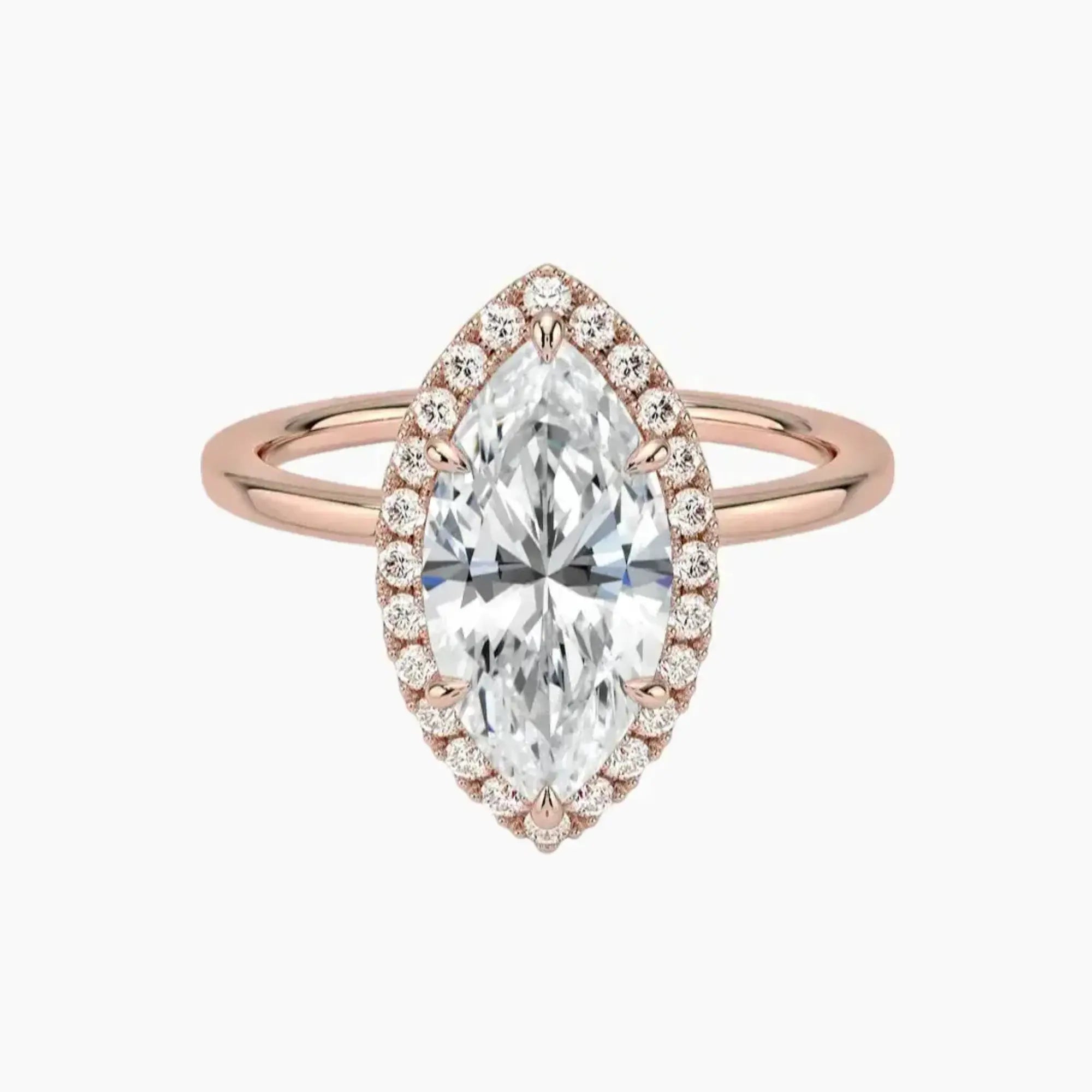 OBSER521 - Cassiopeia Halo Marquise engagement ring setting view 4