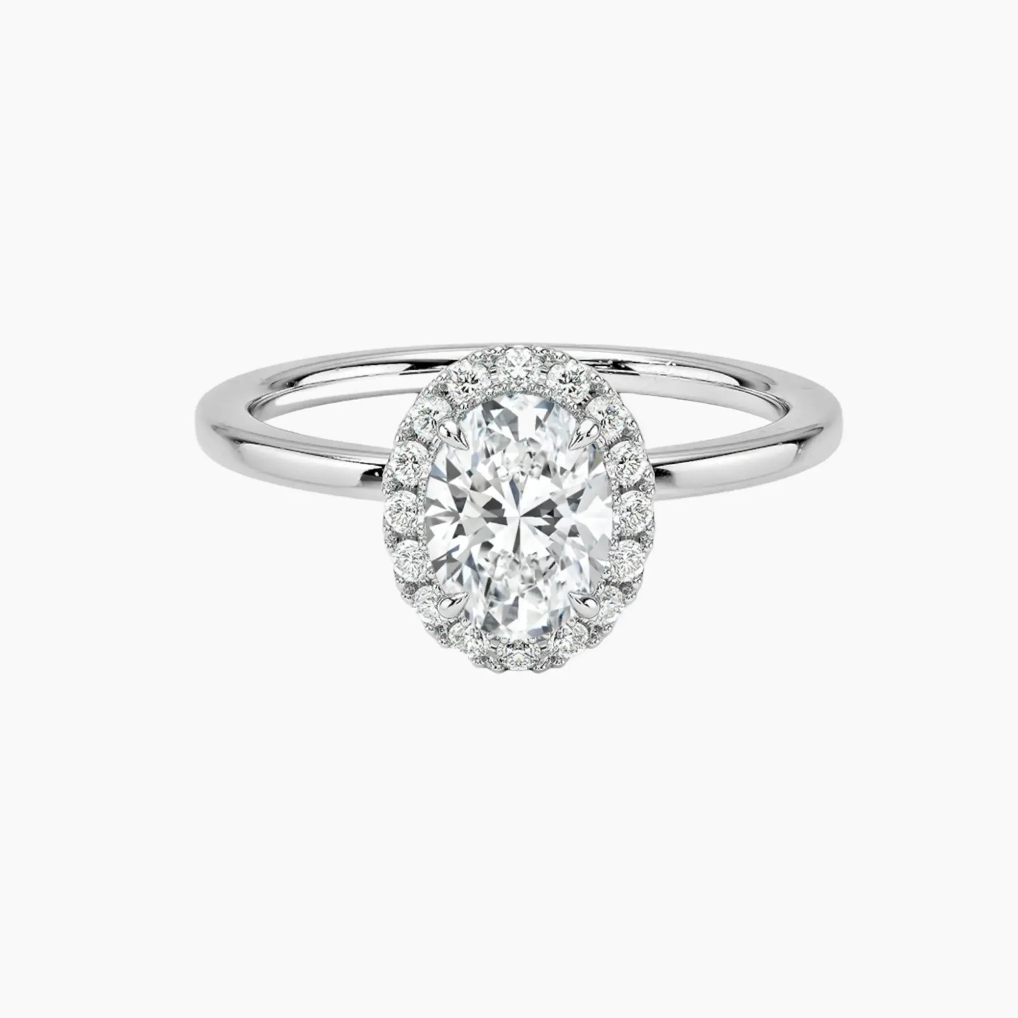 OBSER526 - Cassiopeia Halo Oval engagement ring setting view 1