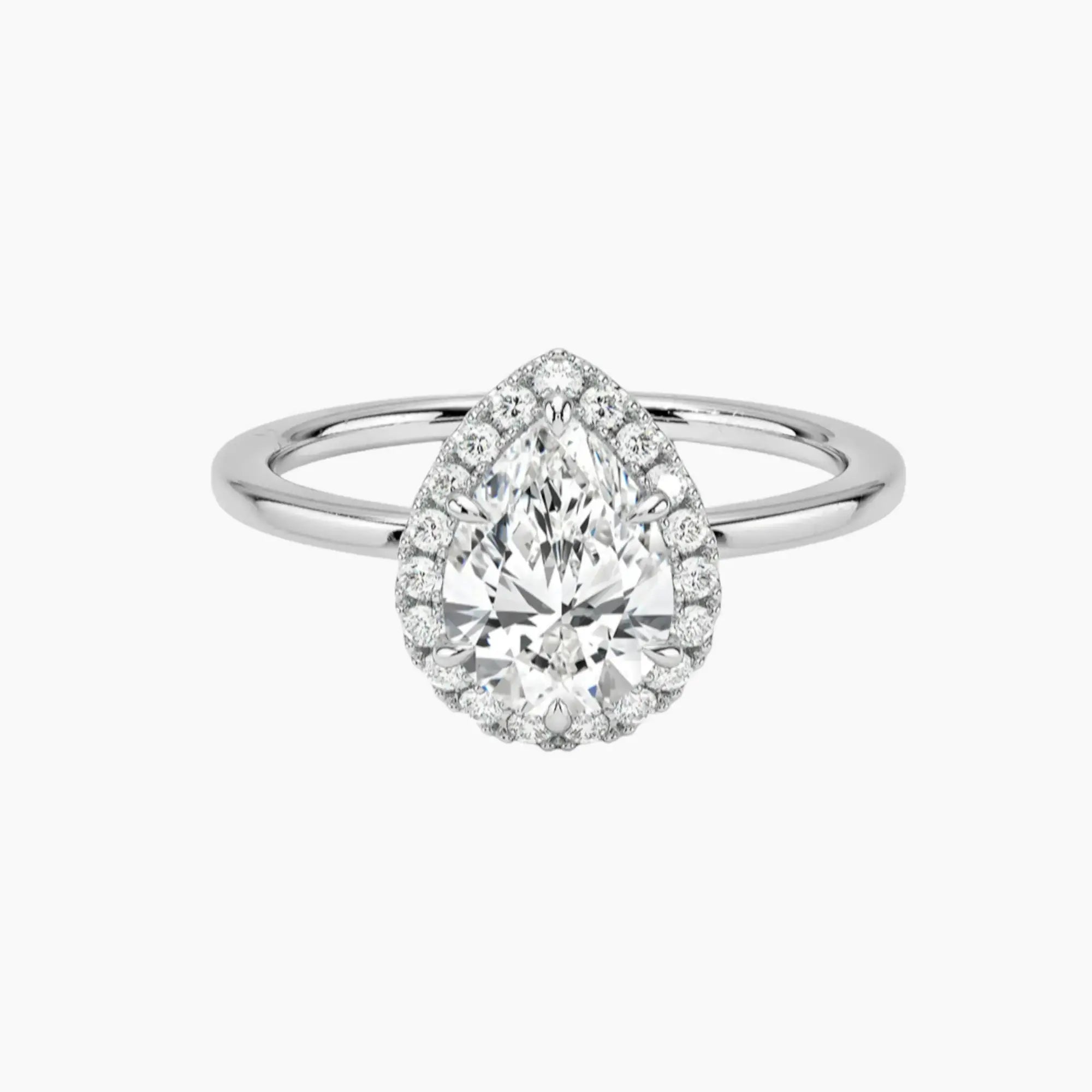 OBSER524 - Cassiopeia Halo Pear engagement ring setting view 1