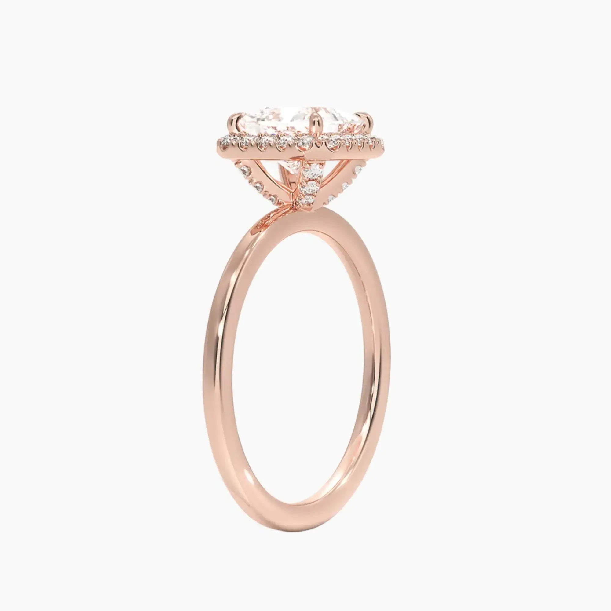 OBSER523 - Cassiopeia Halo Princess engagement ring setting view 5