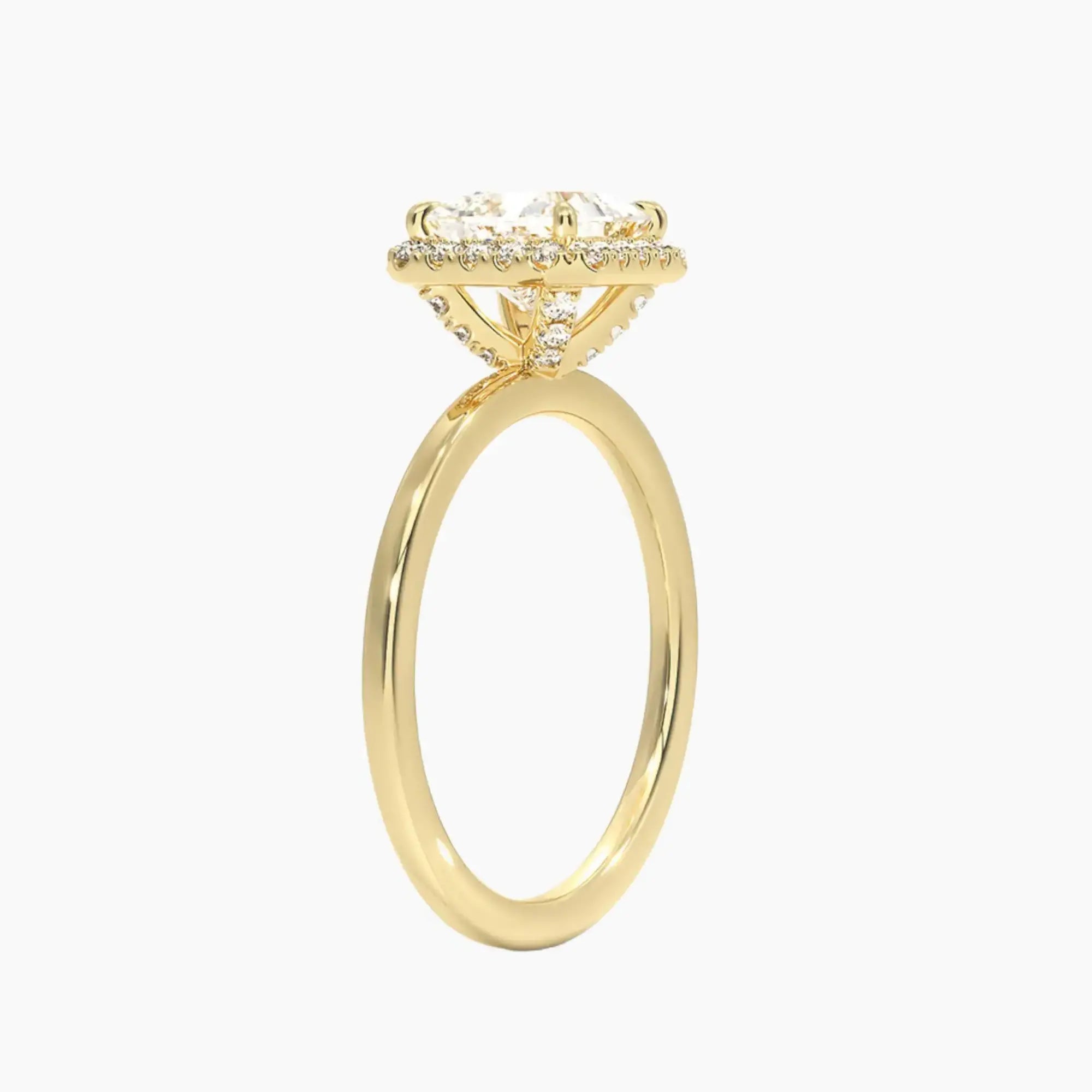 OBSER523 - Cassiopeia Halo Princess engagement ring setting view 8