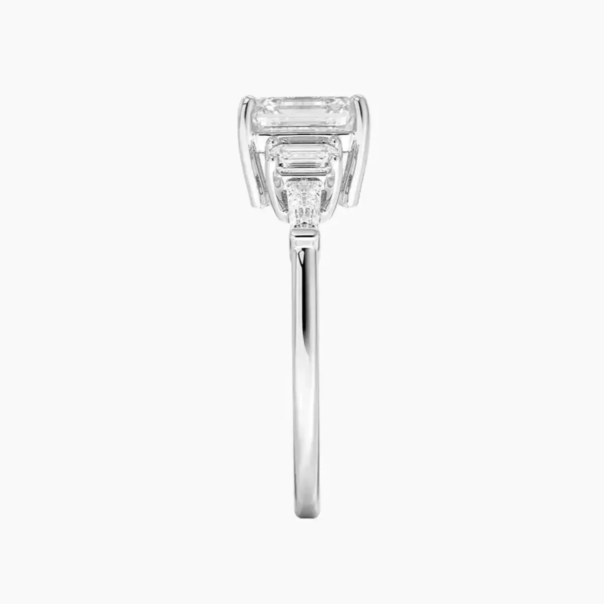 OBSER344 - Delphine Five Stone Asscher engagement ring setting view 3