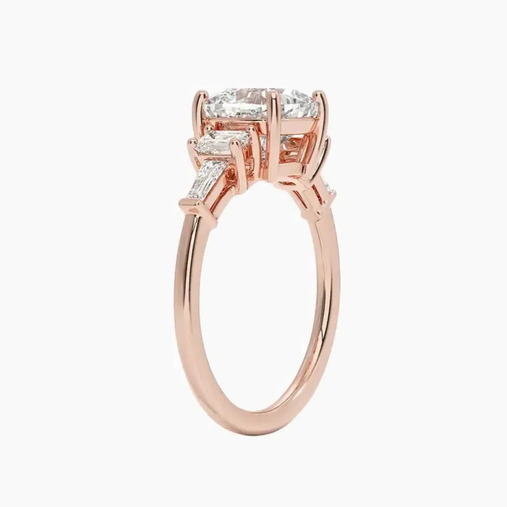 OBSER348 - Delphine Five Stone Cushion engagement ring setting view 5