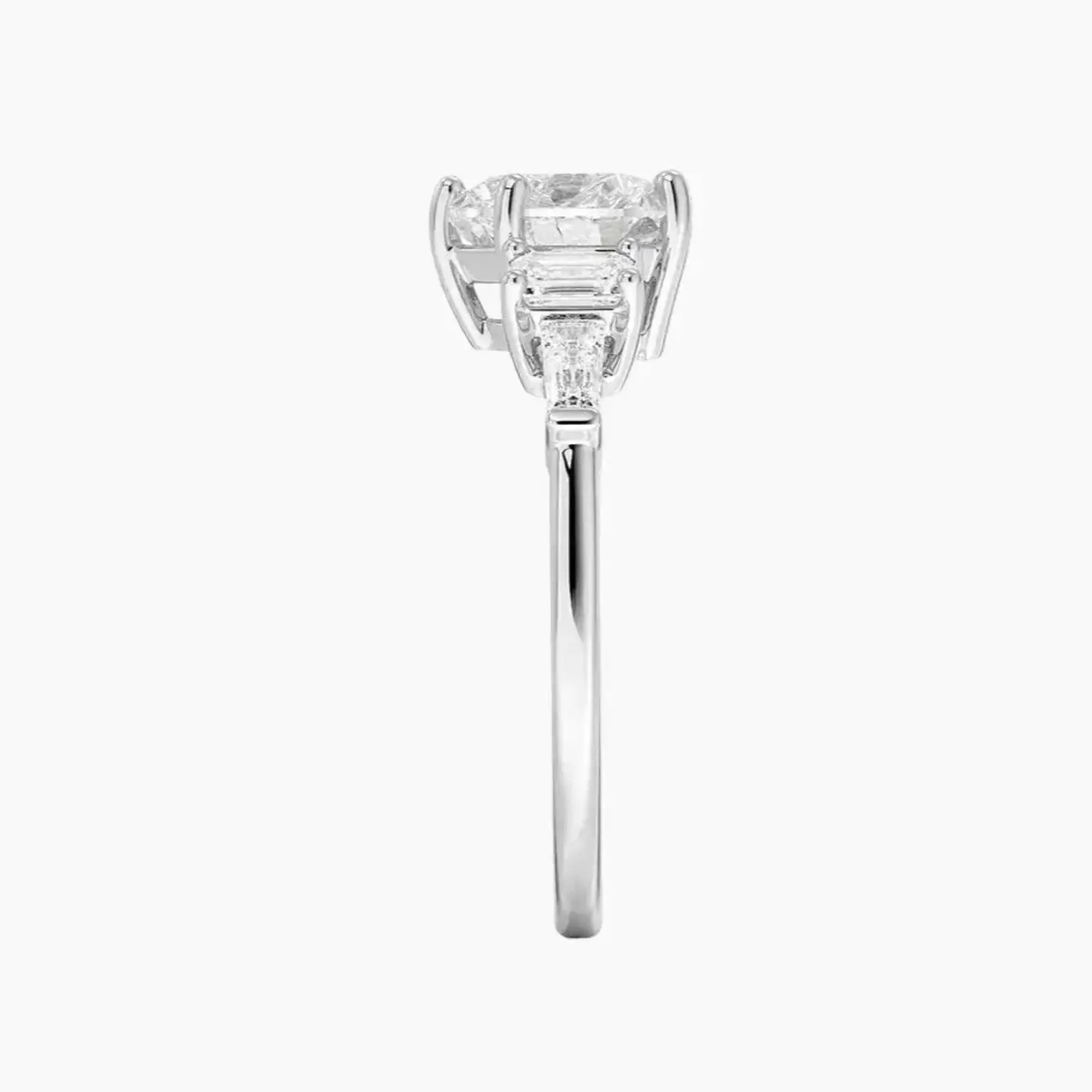 OBSER342 - Delphine Five Stone Heart engagement ring setting view 3