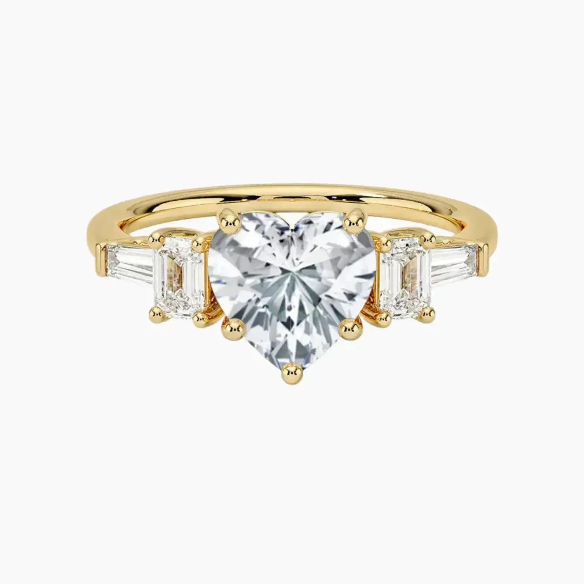 OBSER342 - Delphine Five Stone Heart engagement ring setting view 7